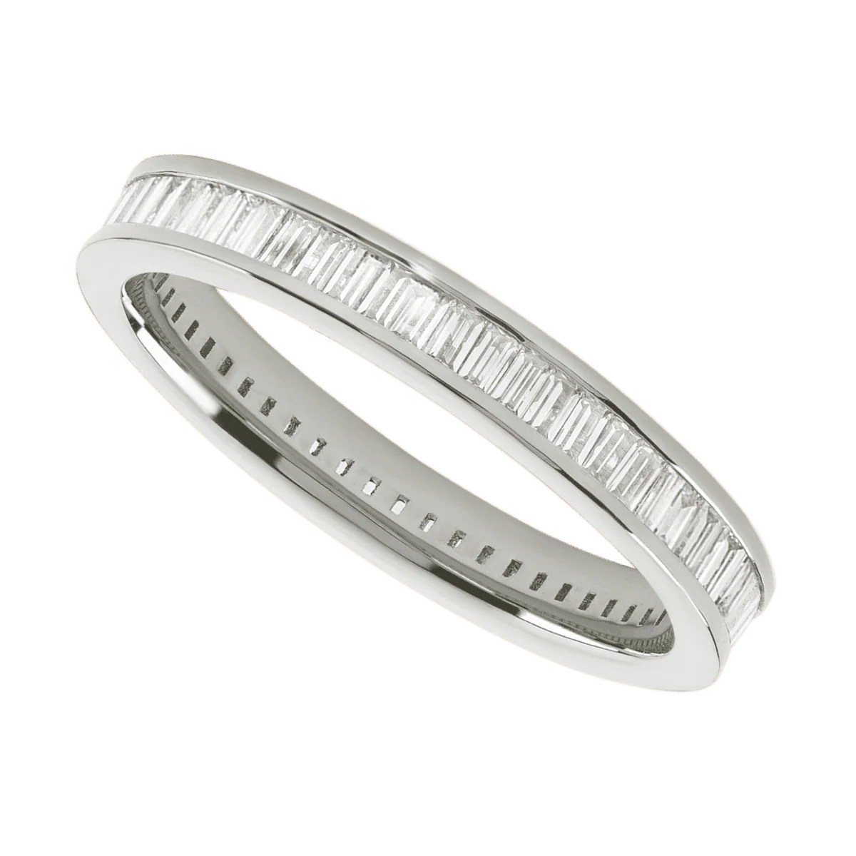 Platinum band with 64 Baguette Lab Grown Diamond having TCW-1.28 - Image 3