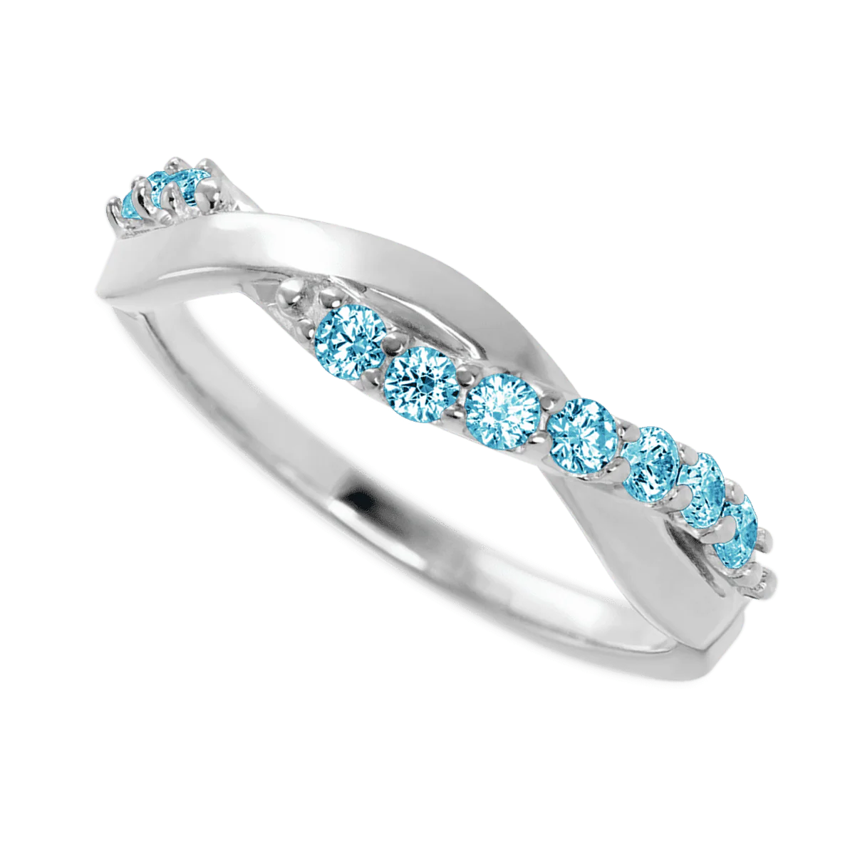 Platinum band with 9 Round Lab Blue Diamond having TCW-.27 - Image 3