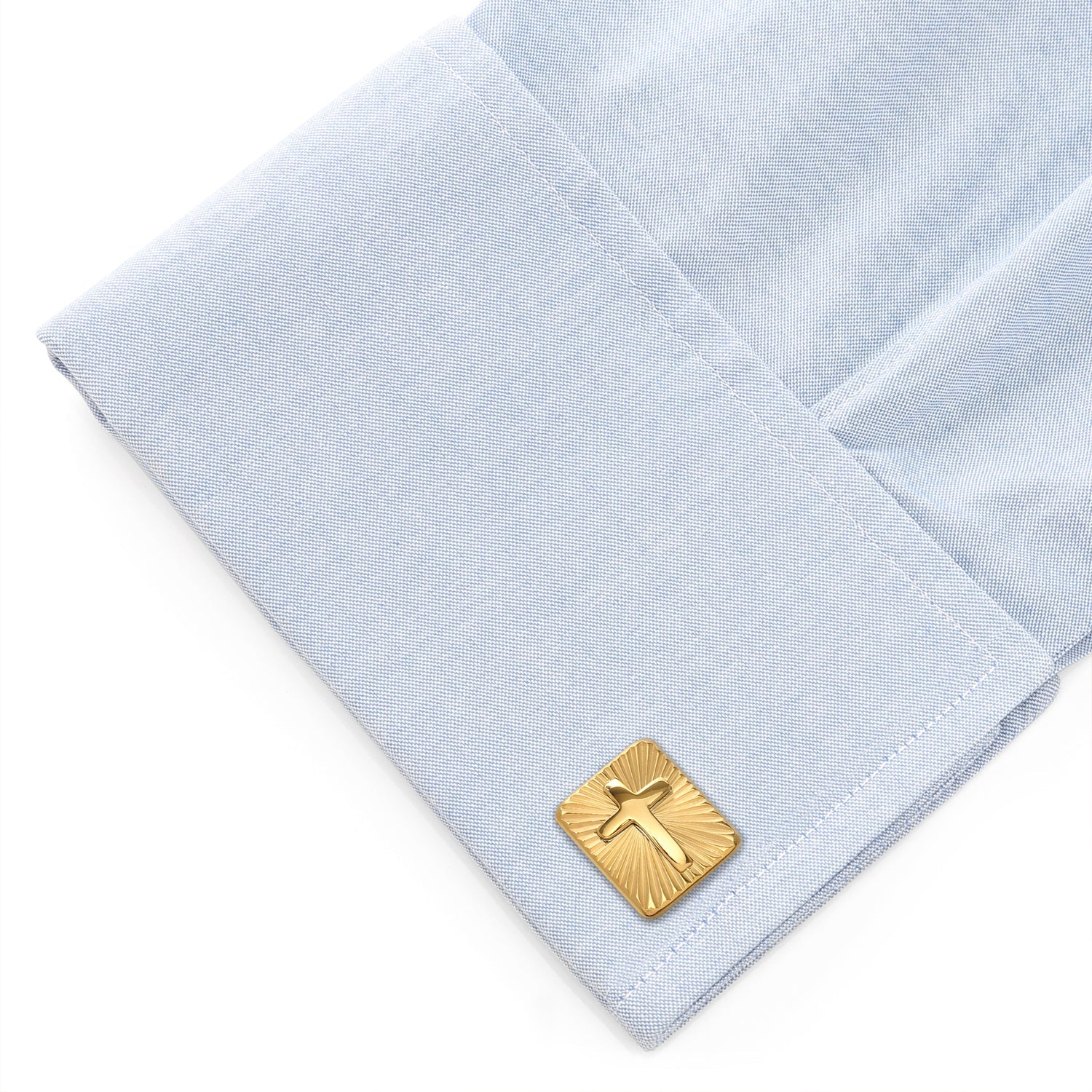Radiant Cross Gold Sterling Silver Cufflinks - Image 3