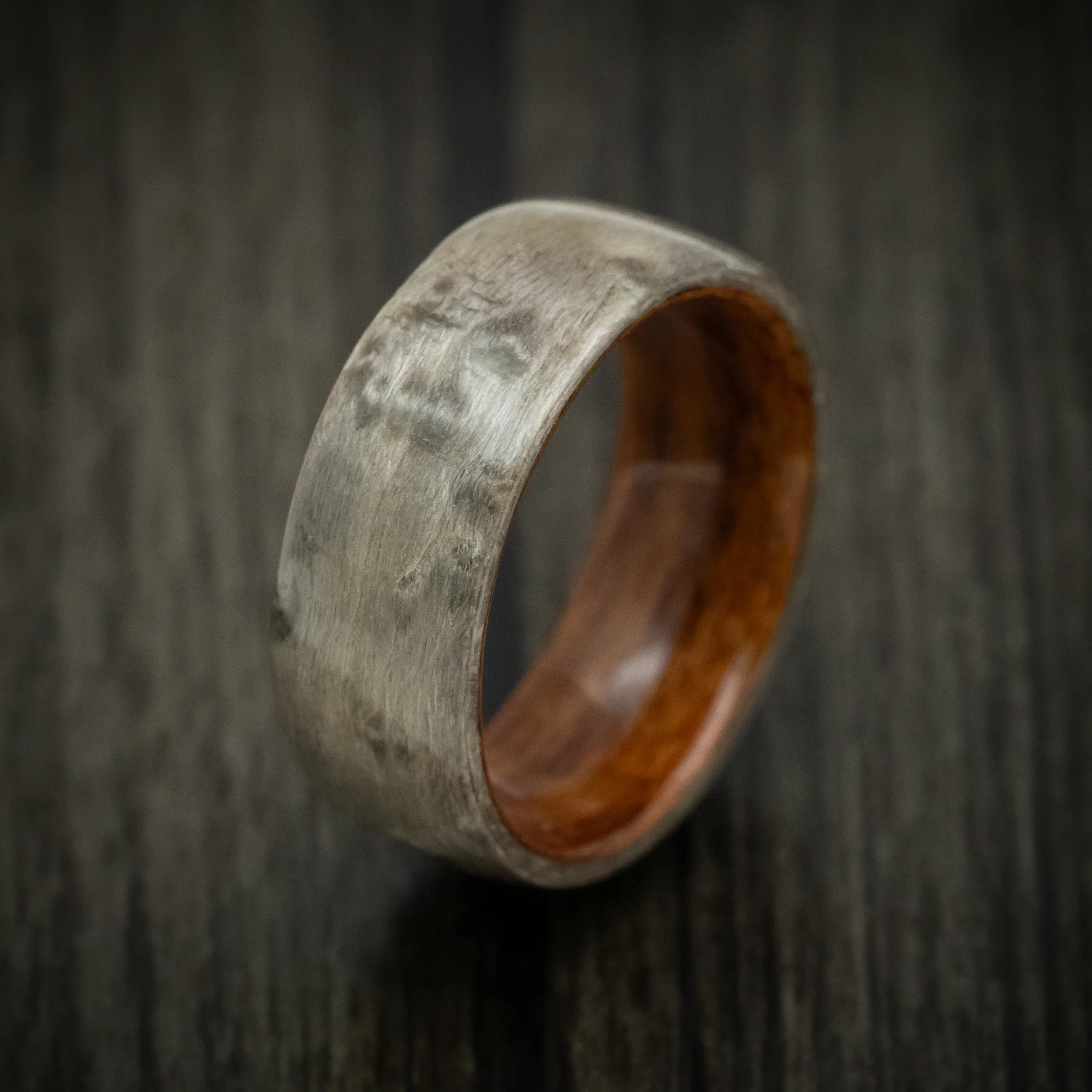 Rosewood and Birdseye Maple Wood Men's Ring Handmade Band - Image 4