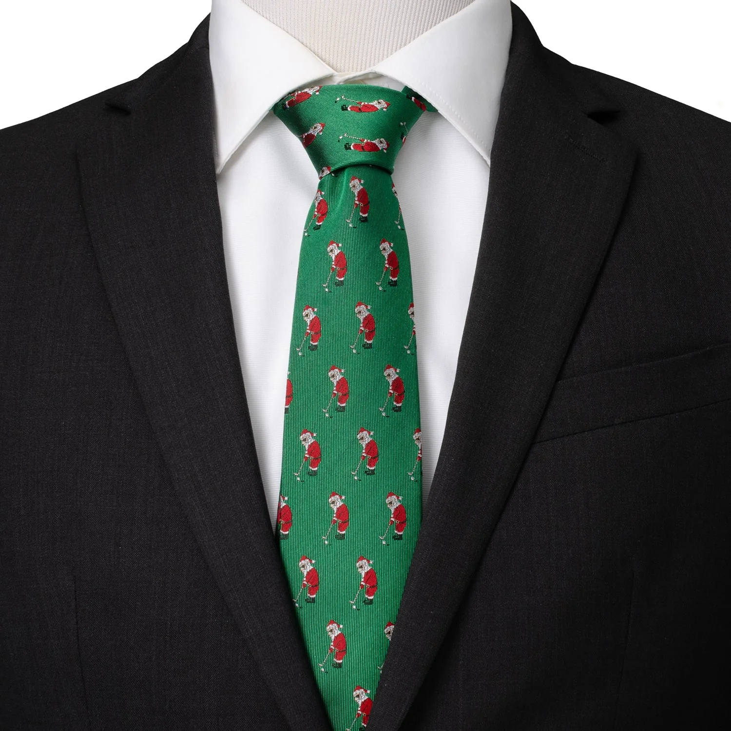 Santa Golf Par-Tee Men's Green Tie - Image 2
