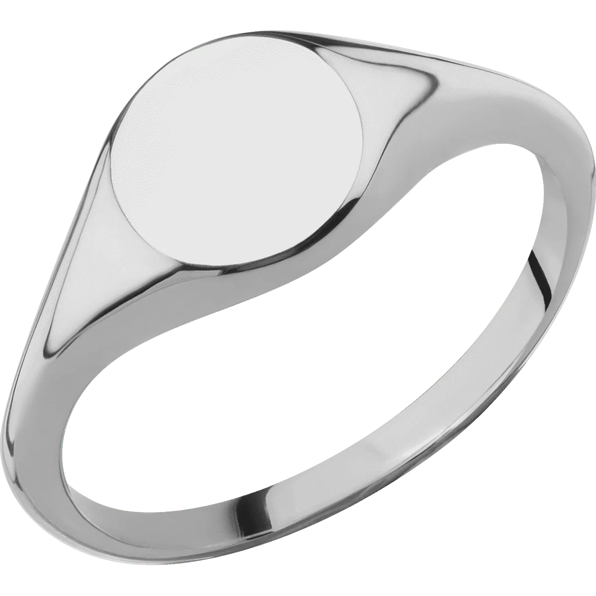 Small Circle signet ring (10mm) in Titanium, with a Thin style band. - Image 2