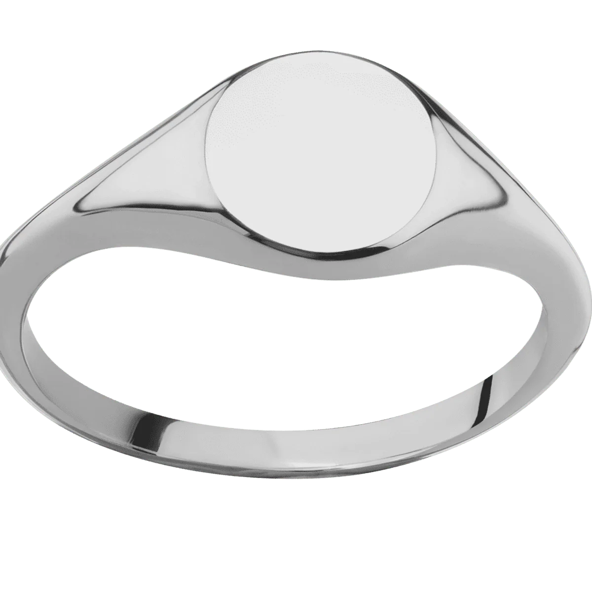 Small Circle signet ring (10mm) in Titanium, with a Thin style band. - Image 3