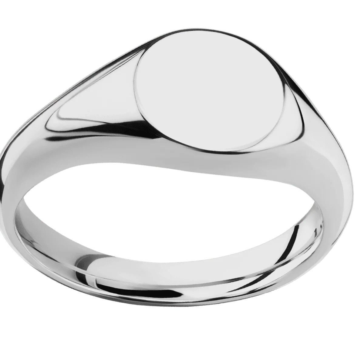 Small Circle signet ring (10mm) in Titanium, with a Wide style band. - Image 3