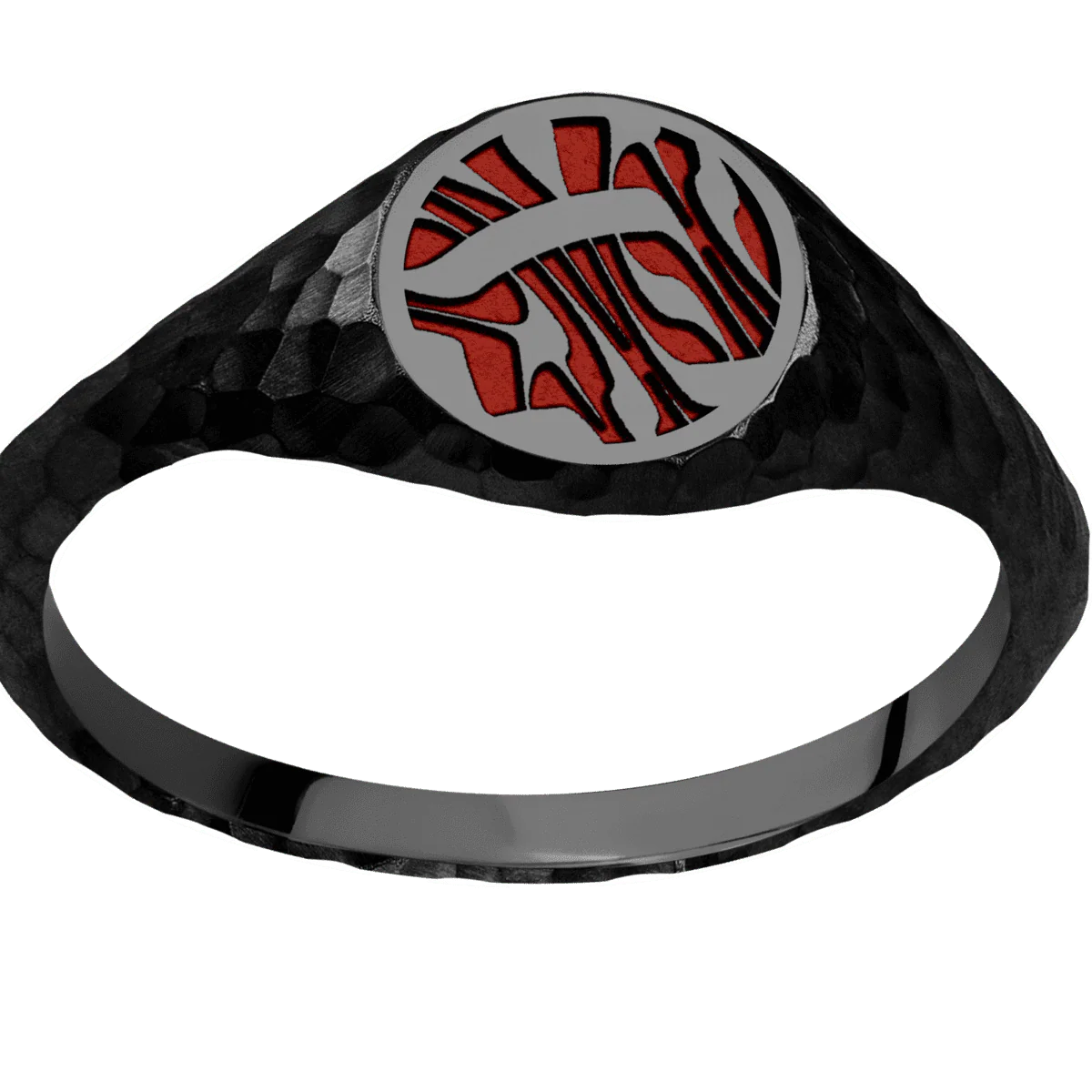 Small Circle signet ring (10mm) in Zirconium, with a Thin style band and an Escher 1 engraving. - Image 3