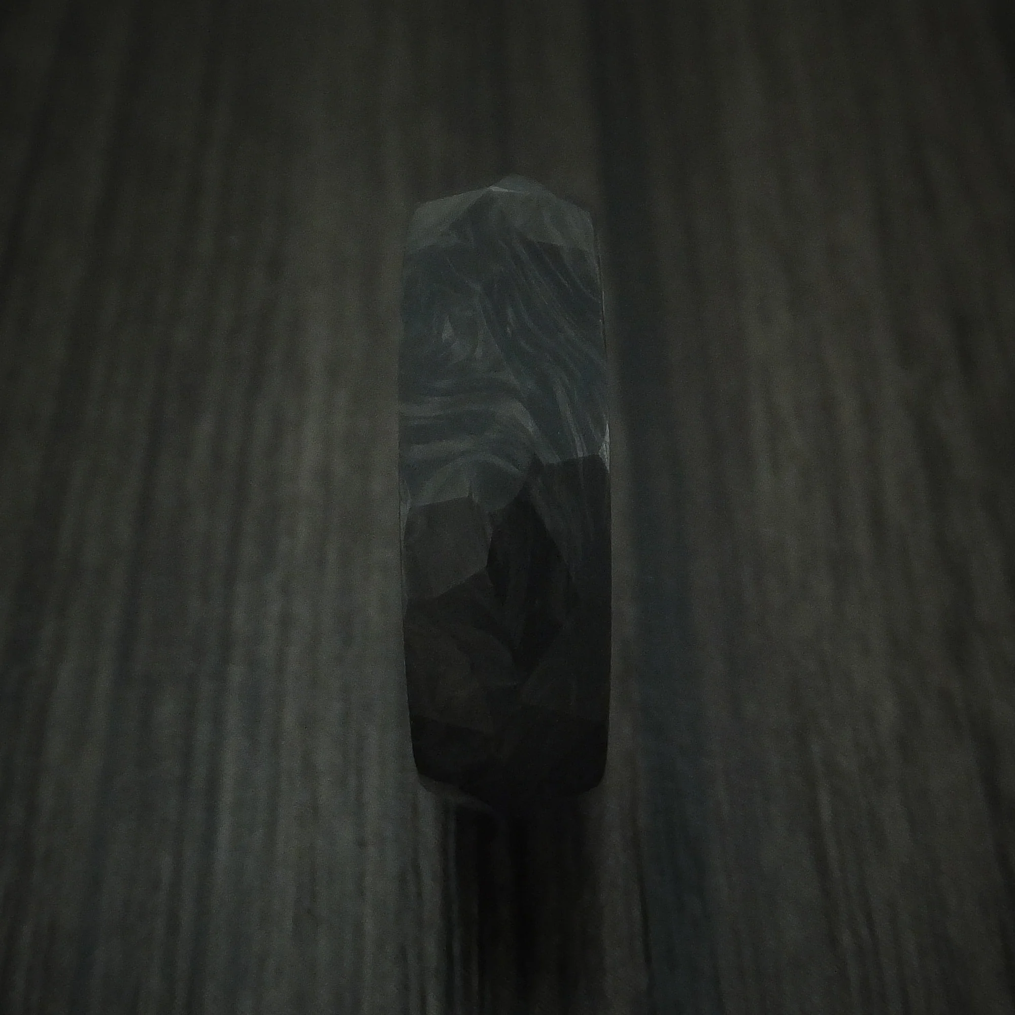 Solid Forged Carbon Fiber Faceted Men's Ring with 14K White Gold Sleeve - Image 3