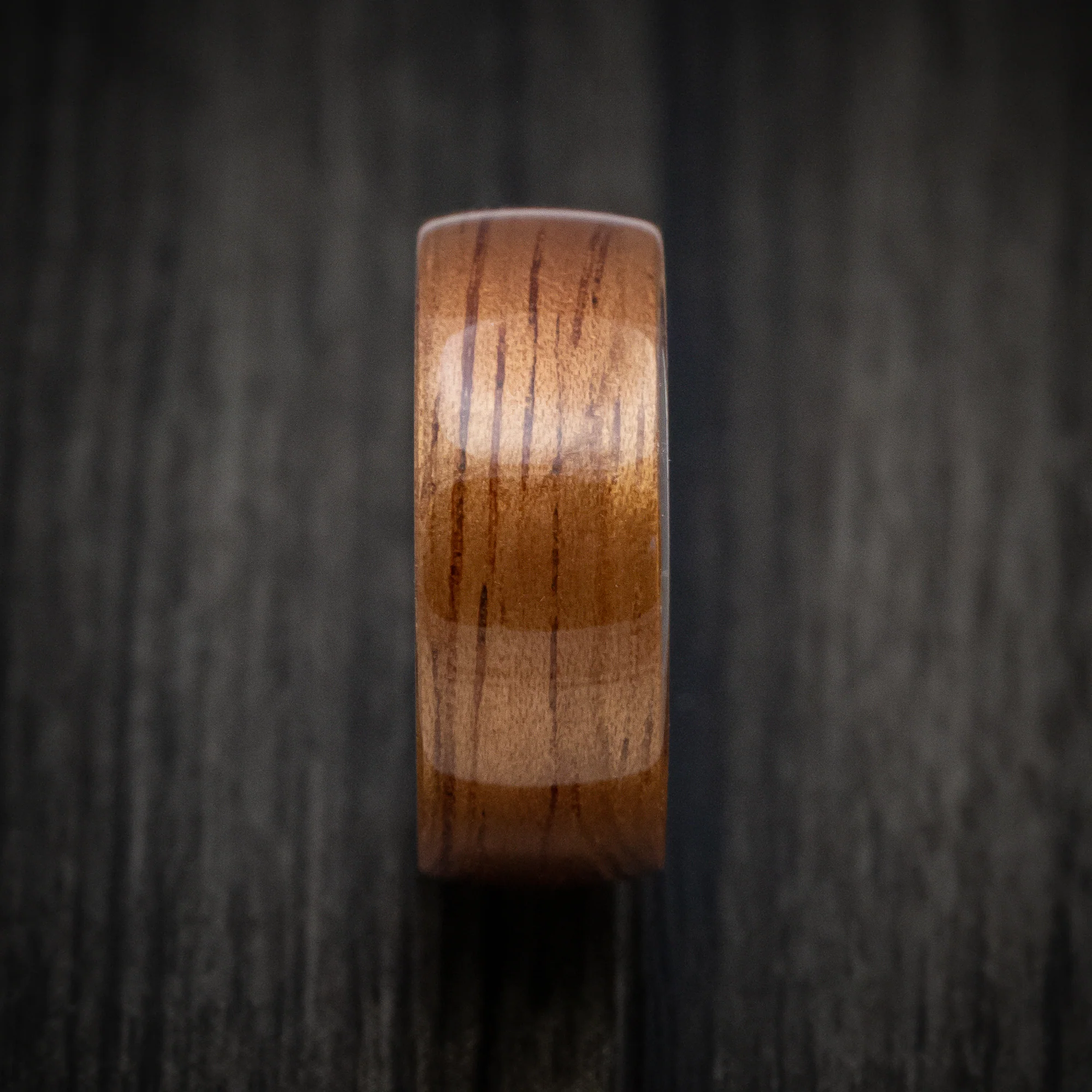 Solid Koa Wood Men's Ring Handmade Band - Image 3