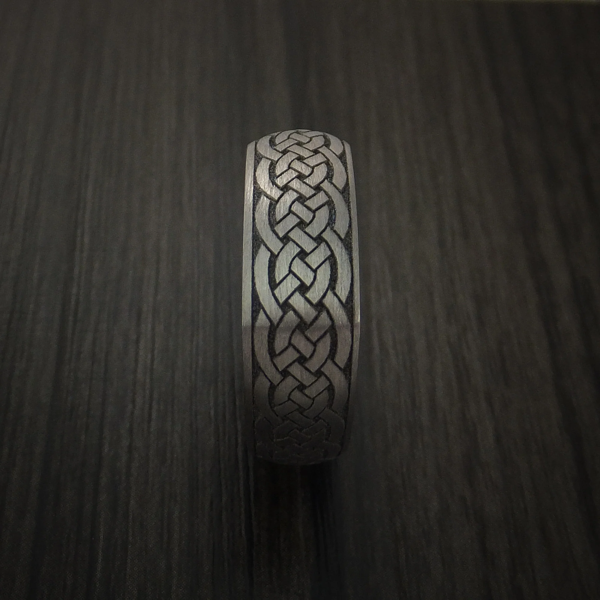 Square Titanium Celtic Men's Band with Knot Design Custom Made - Image 4
