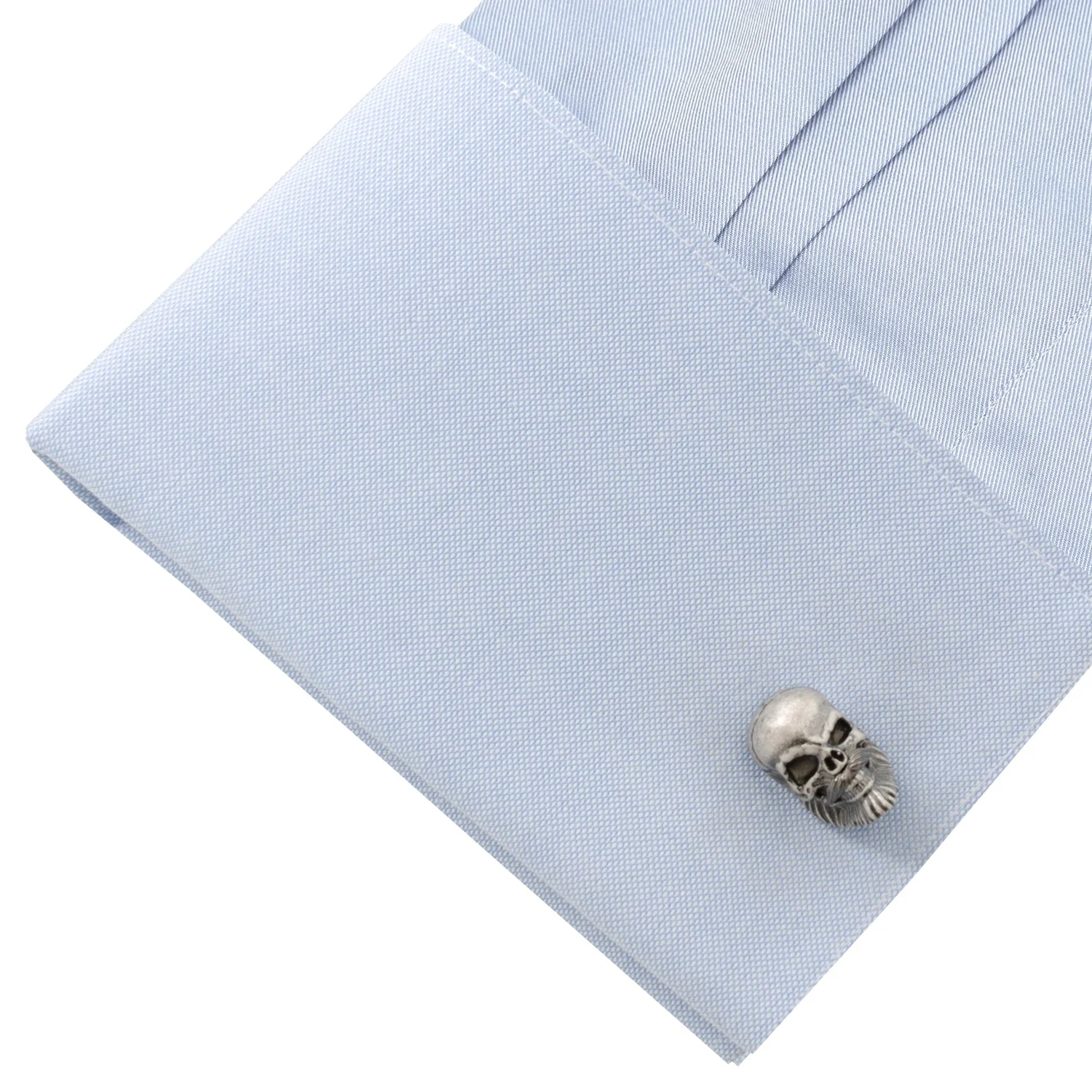 Stainless Steel Mustache Skull Cufflinks - Image 4