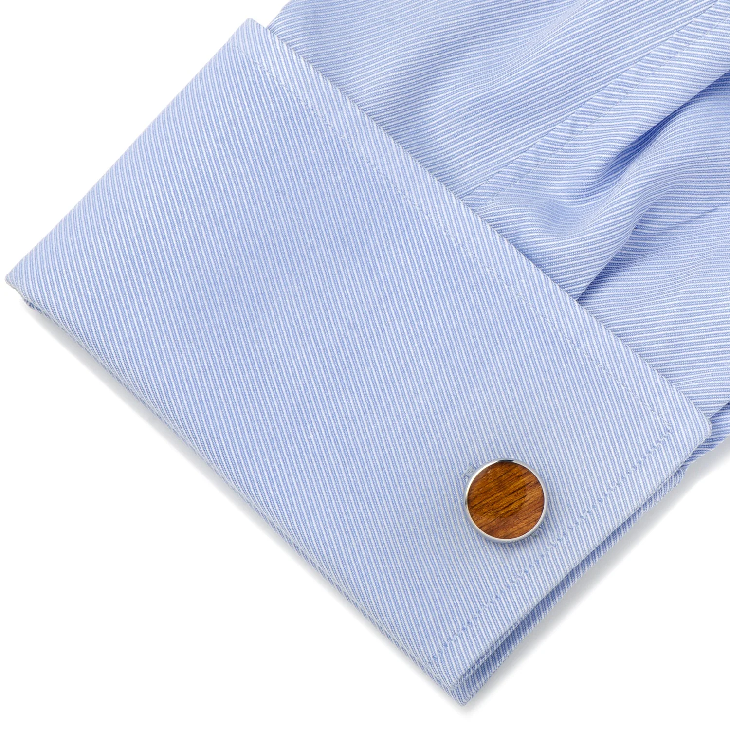 Stainless Steel Wood Cufflinks - Image 3