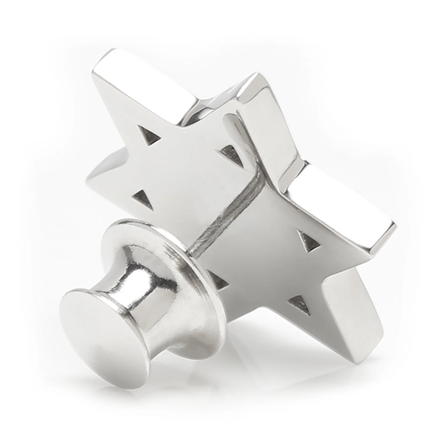 Star of David Stainless Steel Lapel Pin - Image 2