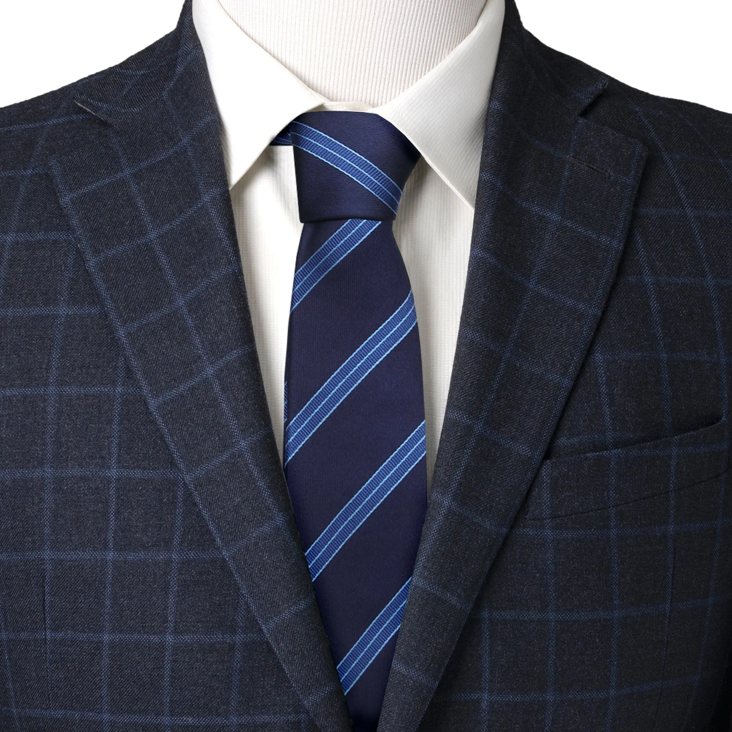 Star Trek Enterprise Flight Blue Stripe Men's Tie - Image 2