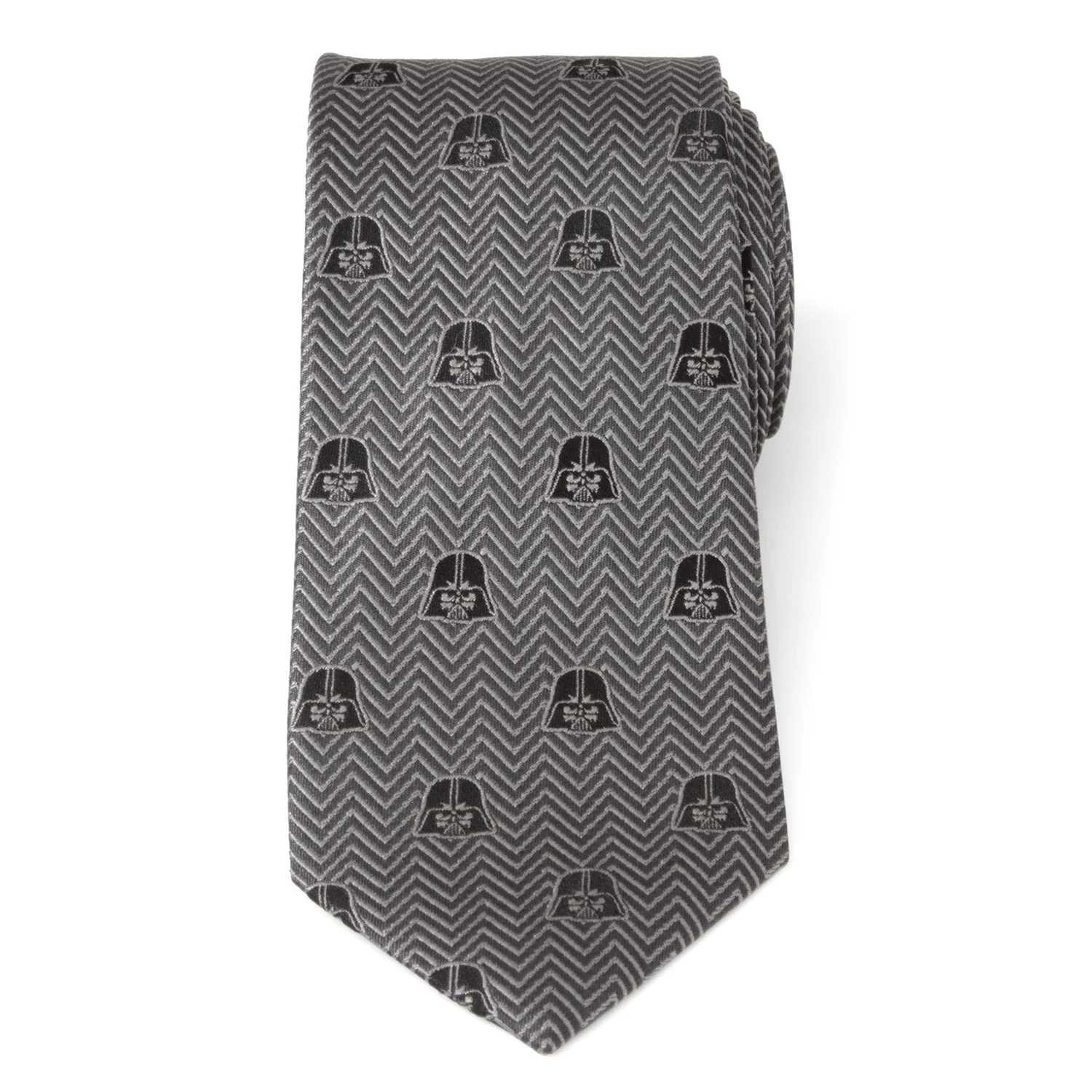 Star Wars Darth Vader Black and Gray Herringbone Tie - Image 3