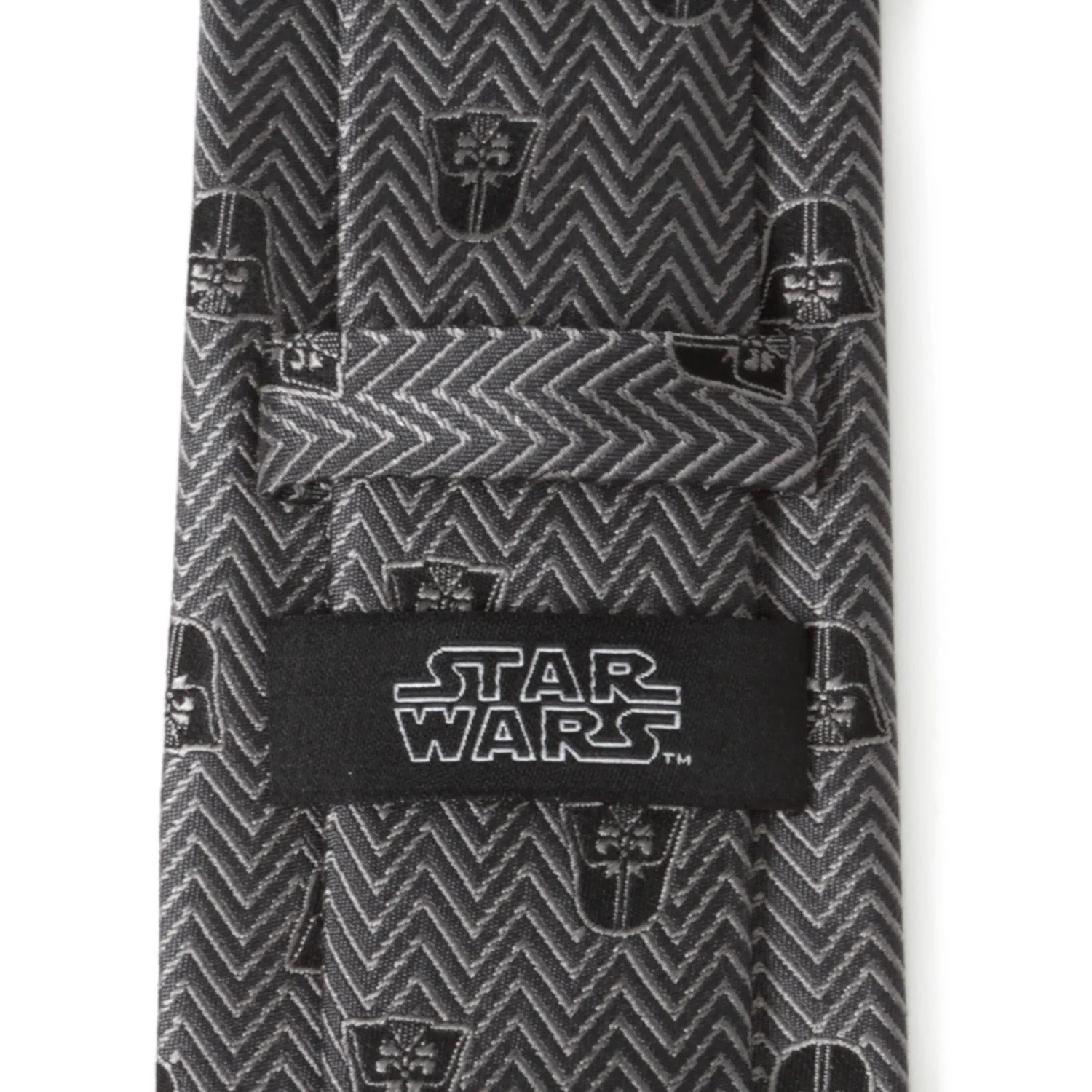 Star Wars Darth Vader Black and Gray Herringbone Tie - Image 4