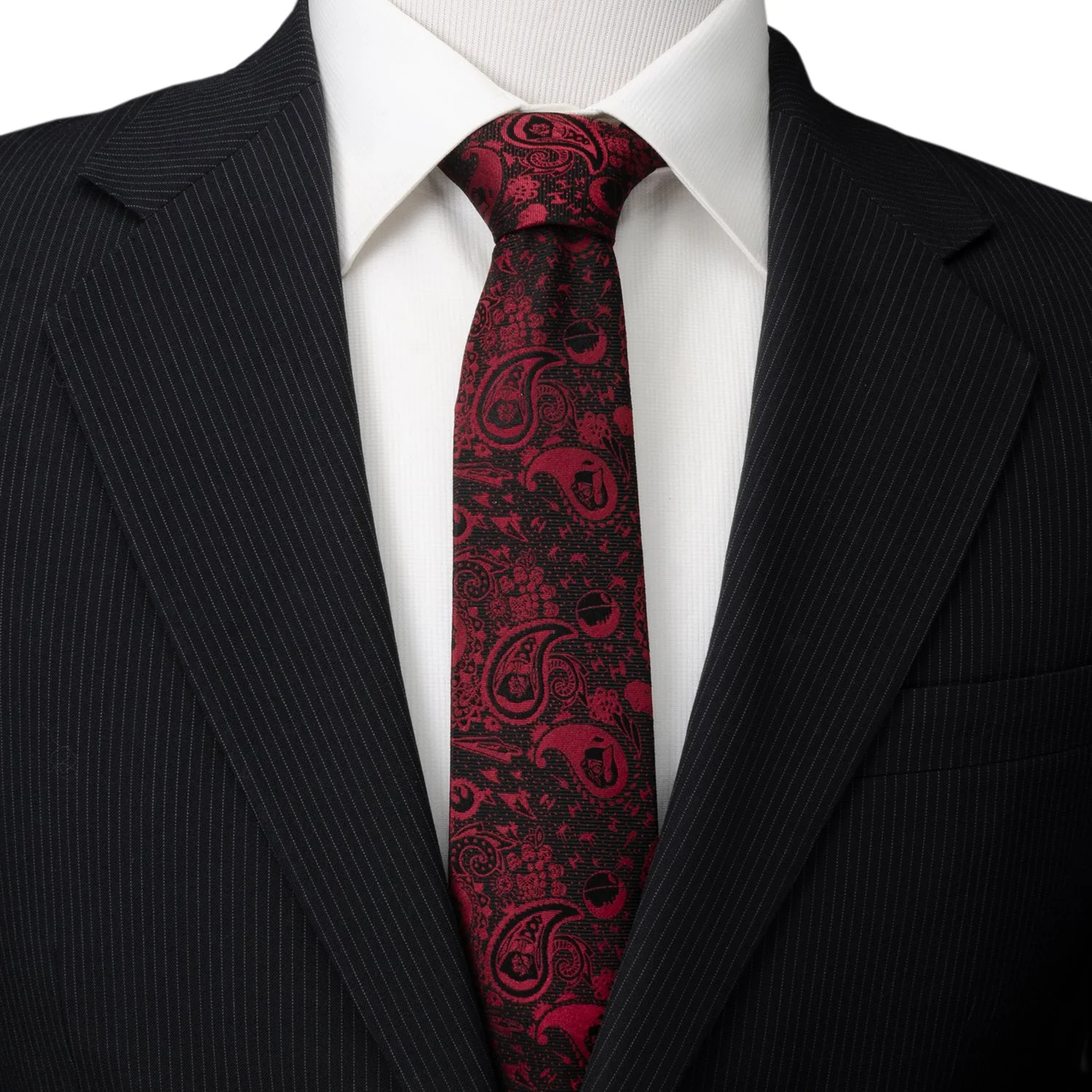 Star Wars Darth Vader Black and Red Paisley Tie - Image 2