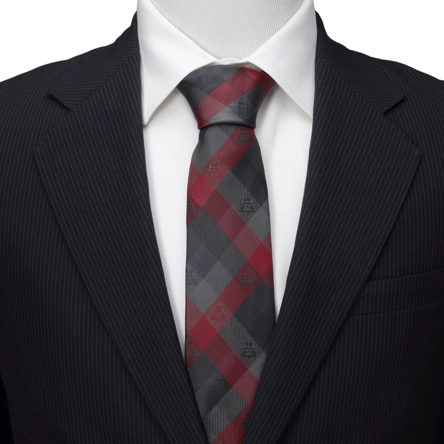 Star Wars Darth Vader Black and Red Plaid Tie - Image 2