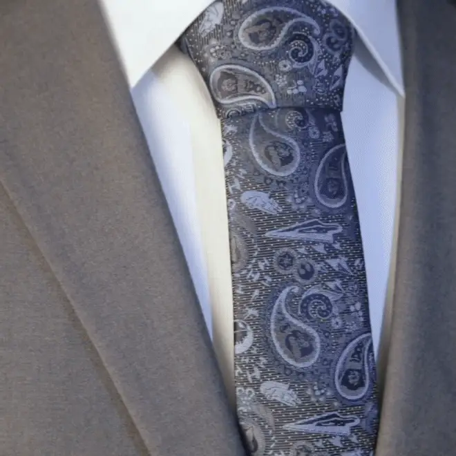 Star Wars Darth Vader Blue and Gray Paisley Tie - Image 6
