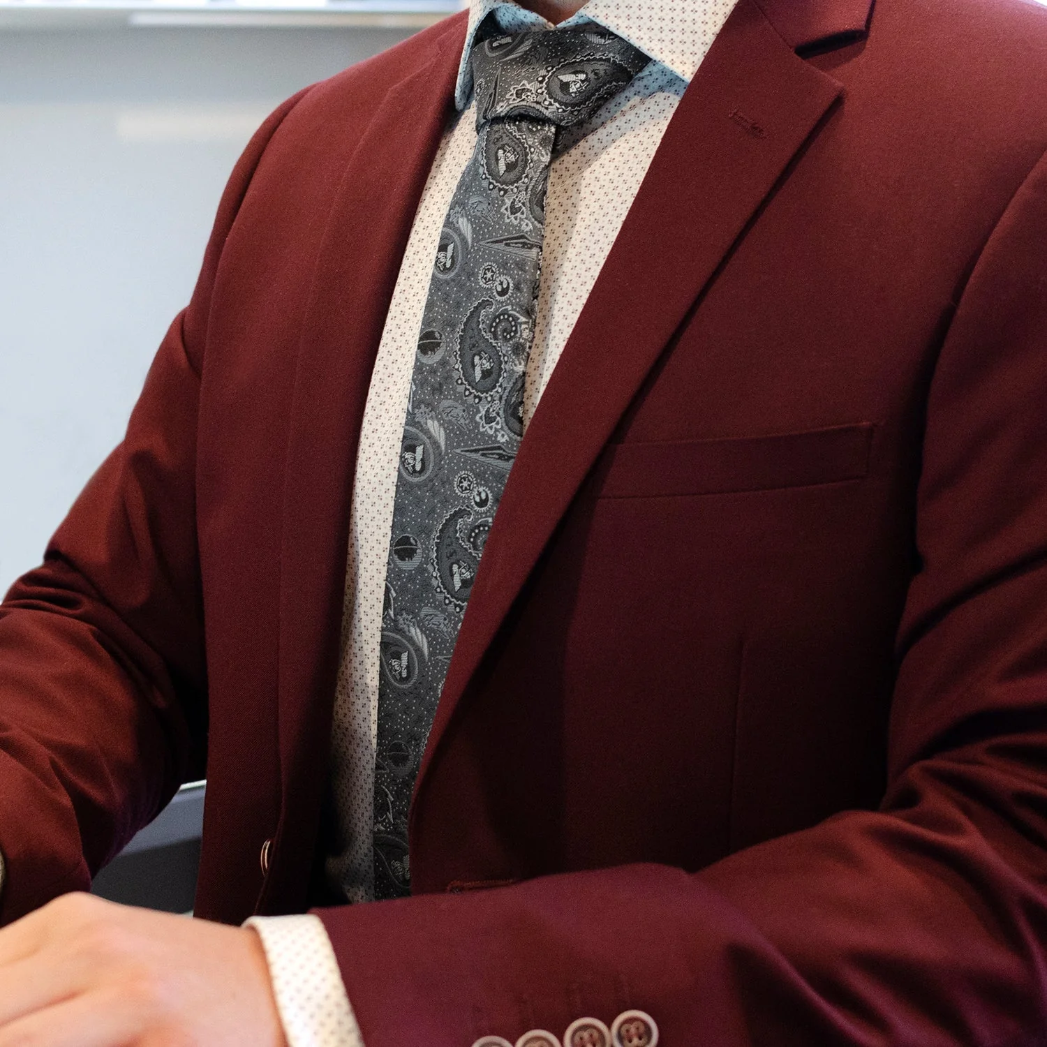 Star Wars Darth Vader Gray Paisley Tie - Image 7