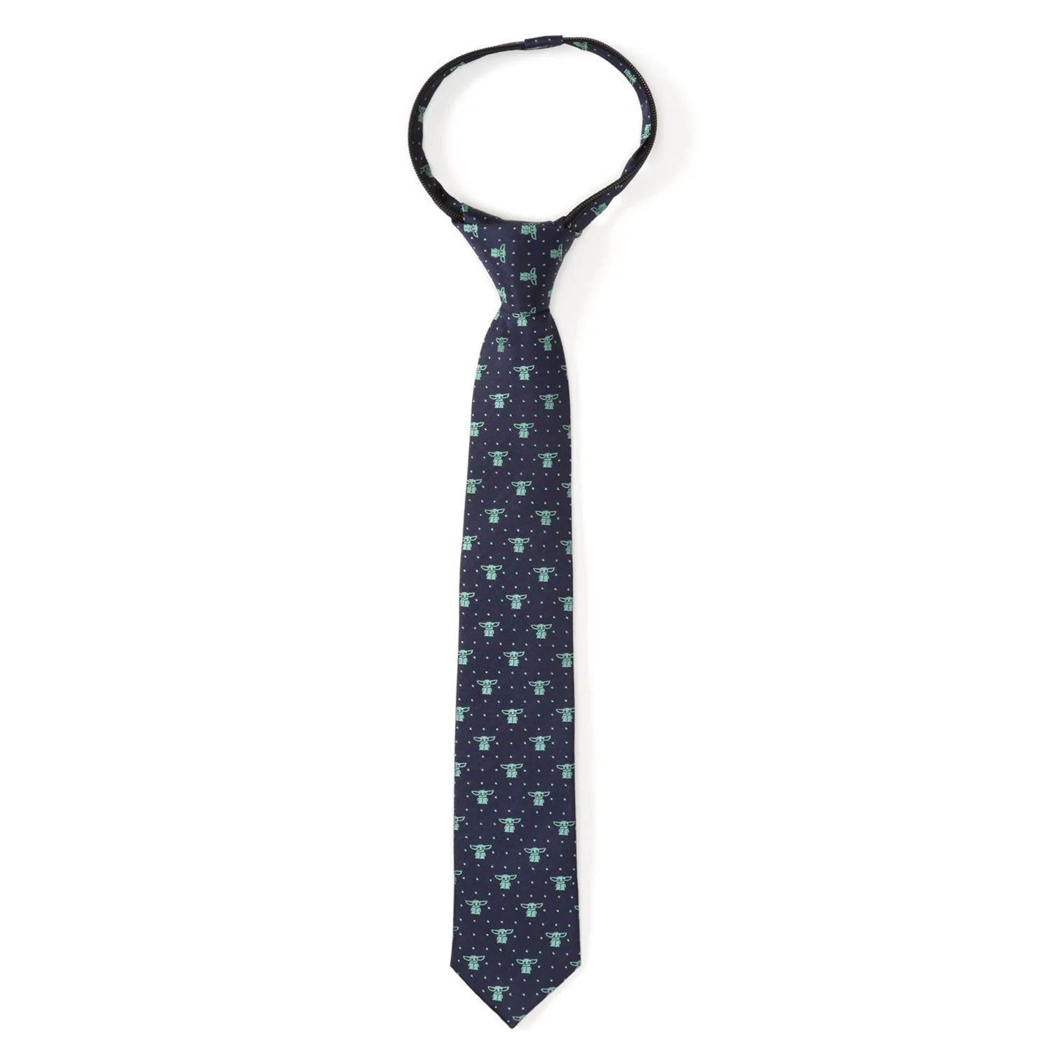 Star Wars Grogu Boy's Navy Dotted Zipper Tie - Image 2