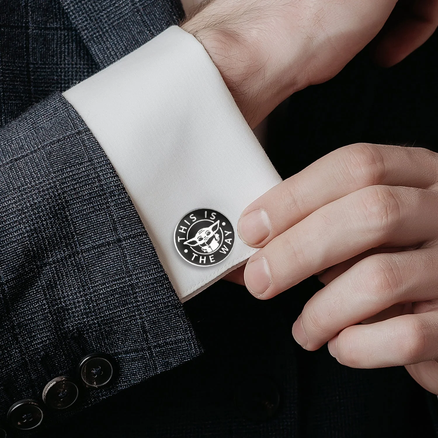Star Wars Grogu "This Is The Way" Cufflinks - Image 5