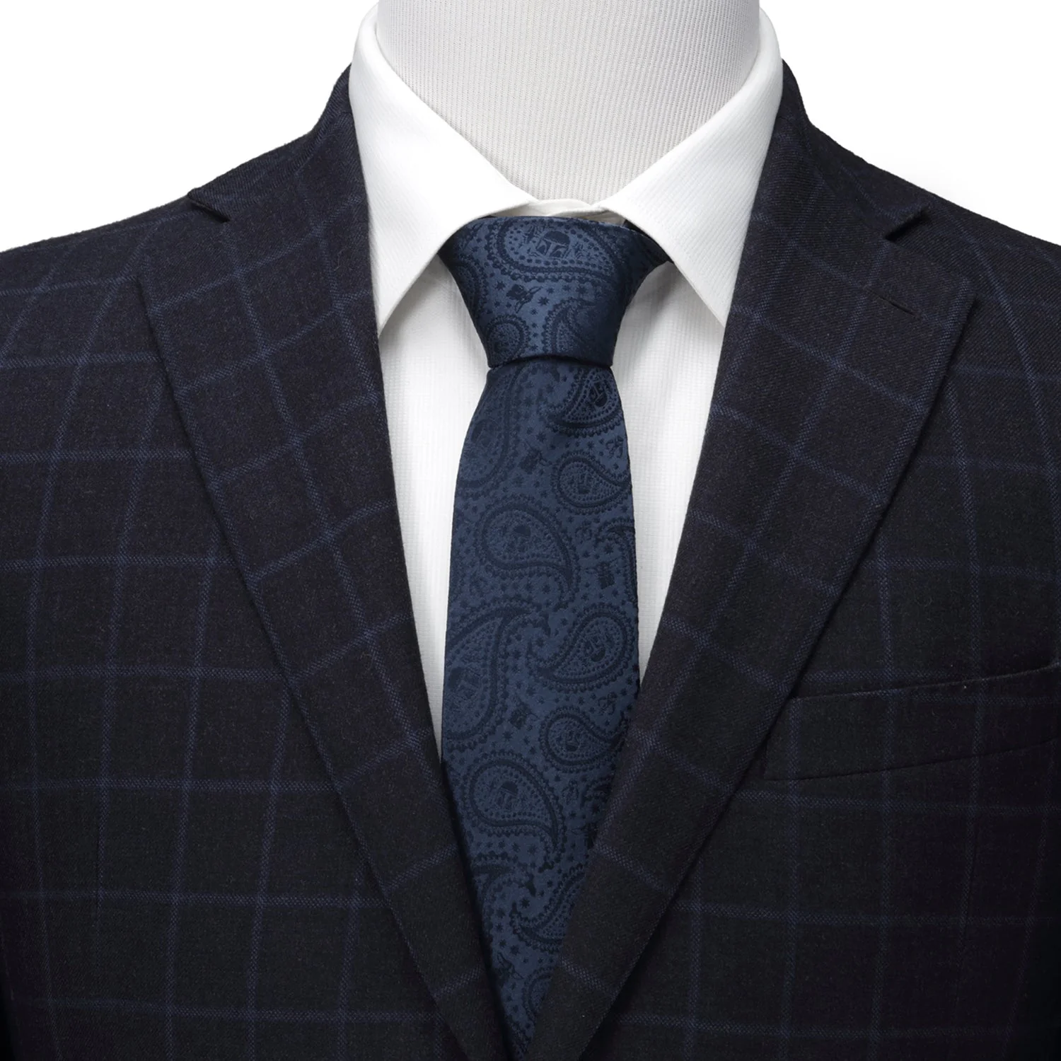 Star Wars Mandalorian and Grogu Navy Paisley Tie - Image 2