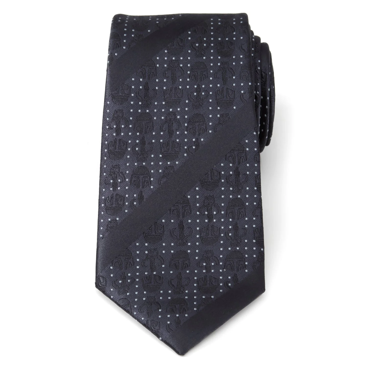 Star Wars Mandalorian Blue Dotted Striped Tie - Image 4