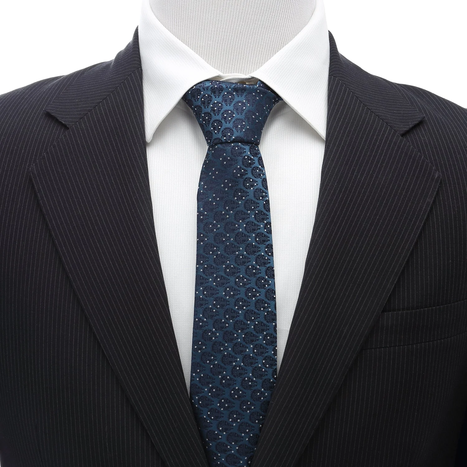 Star Wars Millennium Falcon Blue and White Dot Tie - Image 2