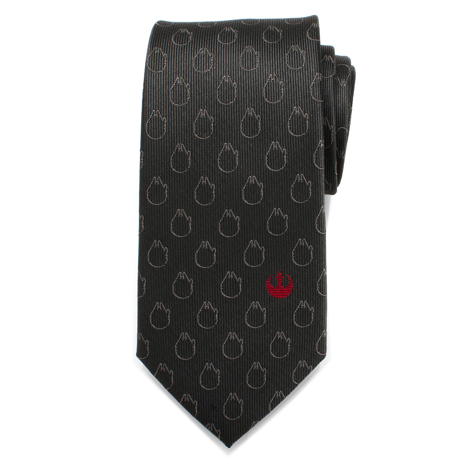 Star Wars Rebel Alliance and Millennium Falcon Gray Tie with Red Crest - Image 3