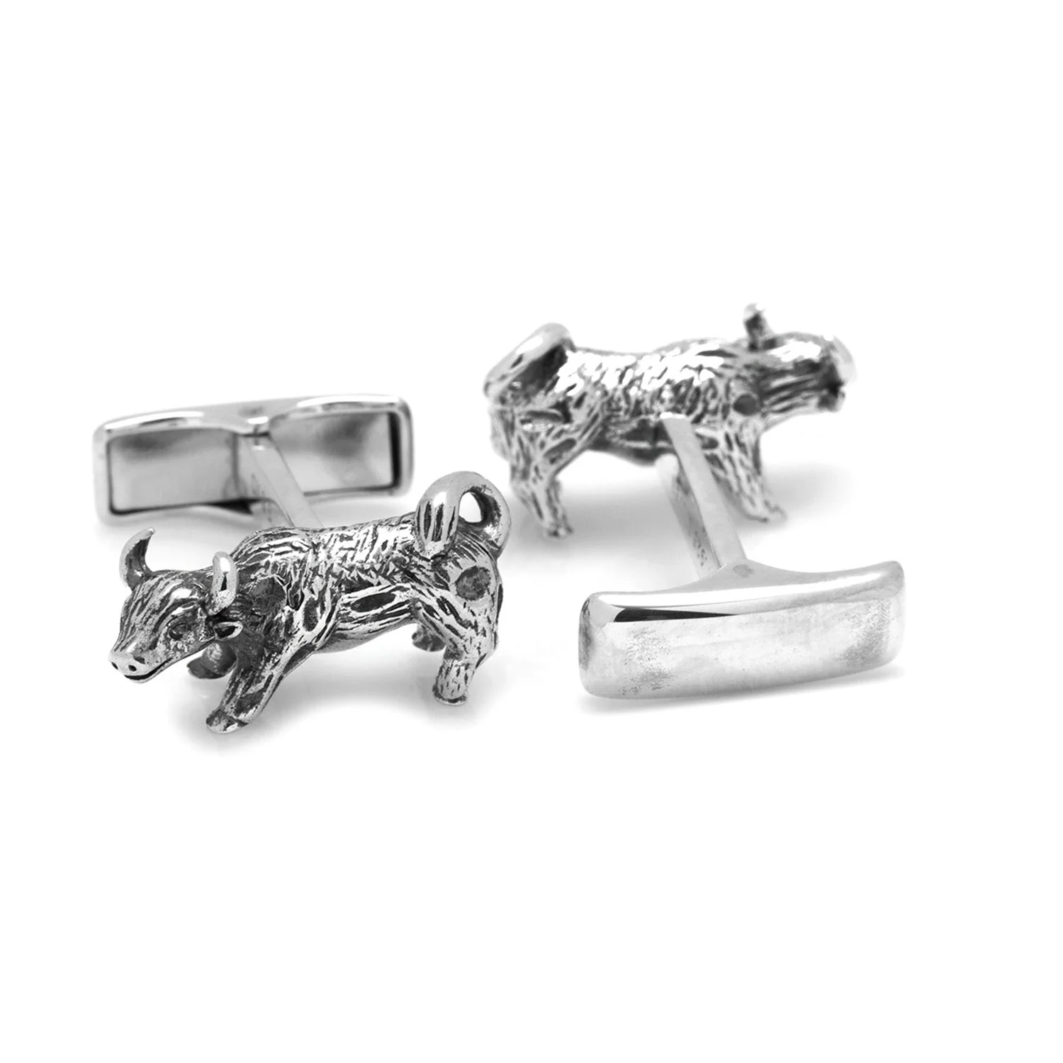 Sterling Silver Bull Cufflinks - Image 2
