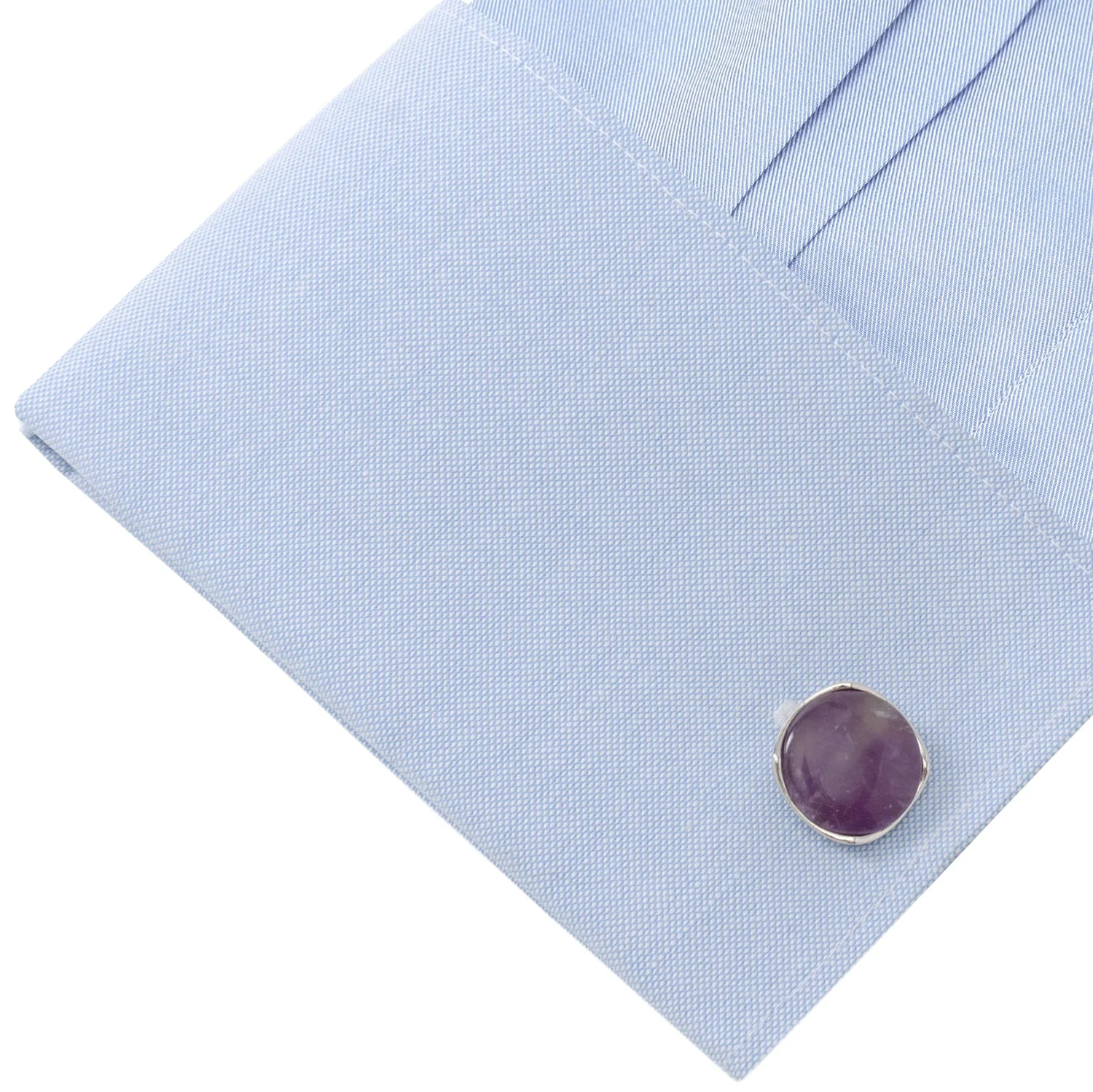 Sterling Silver Classic Formal Amethyst Cufflinks - Image 3