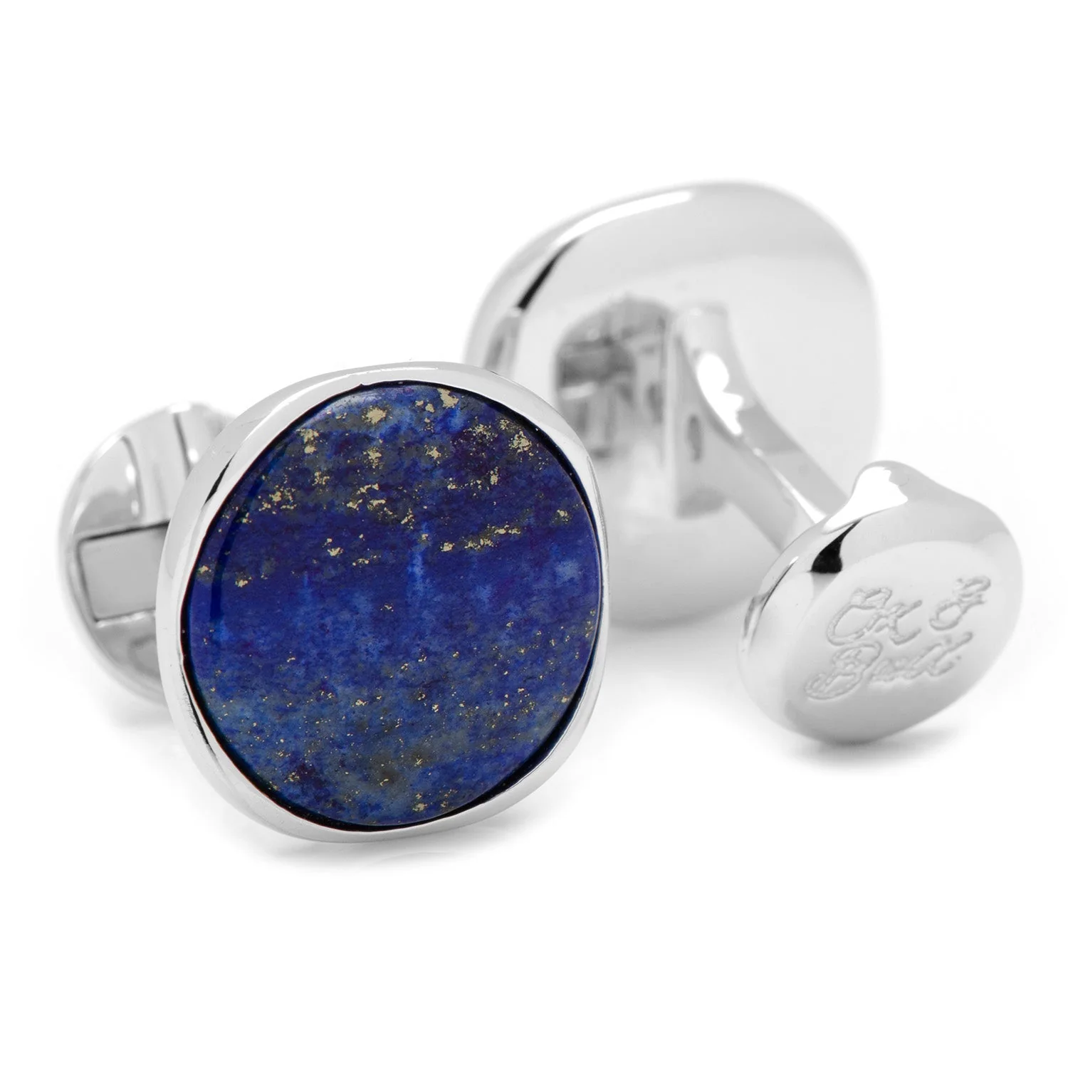 Sterling Silver Classic Formal Lapis Cufflinks - Image 4