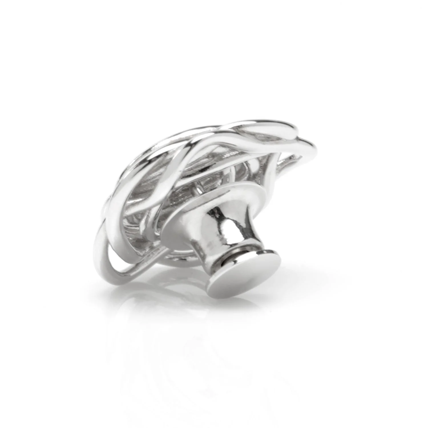 Sterling Silver Rhodium Plated Rose Lapel Pin - Image 2