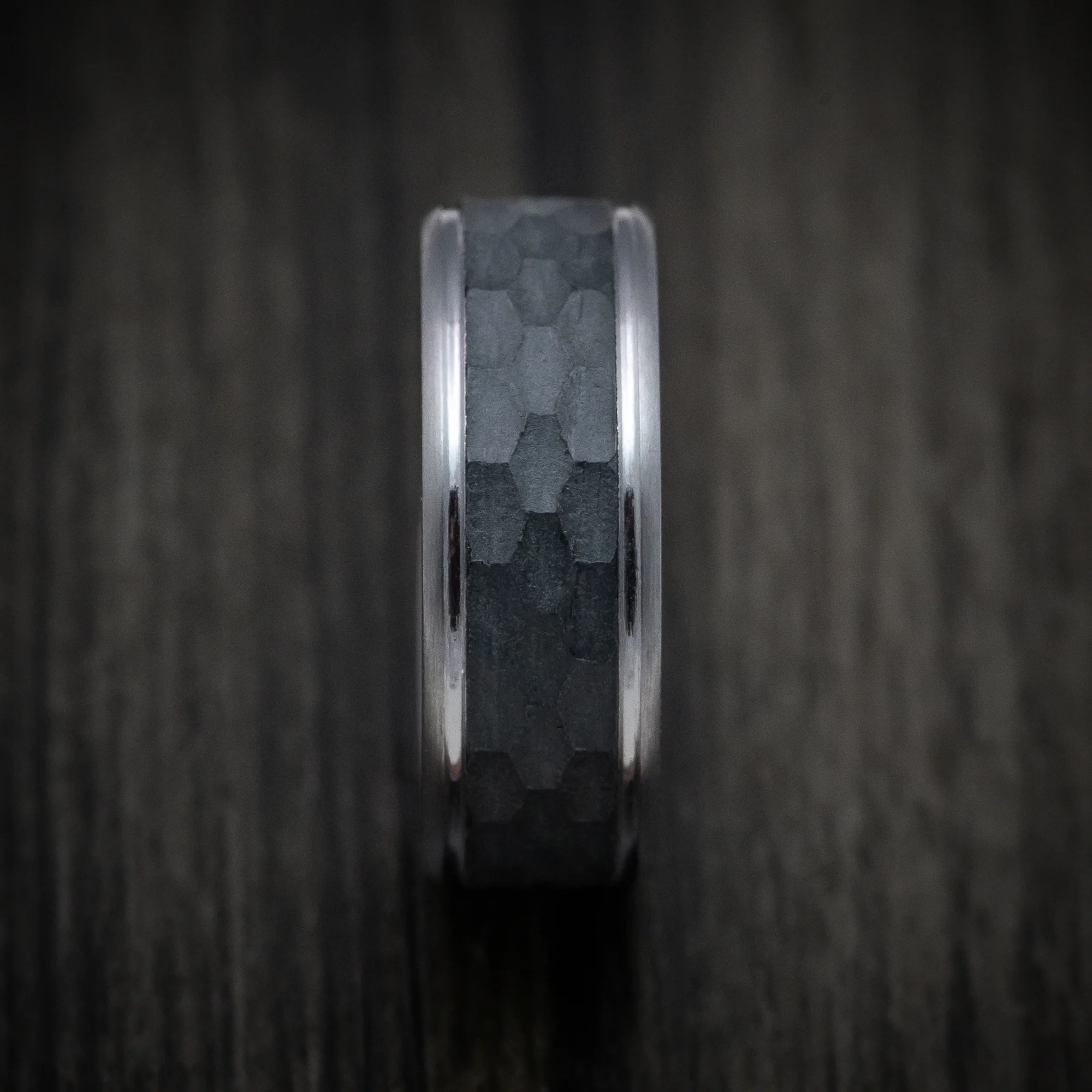Tantalum Band with Carbon Fiber Inlay Custom Made Men's Ring - Image 3