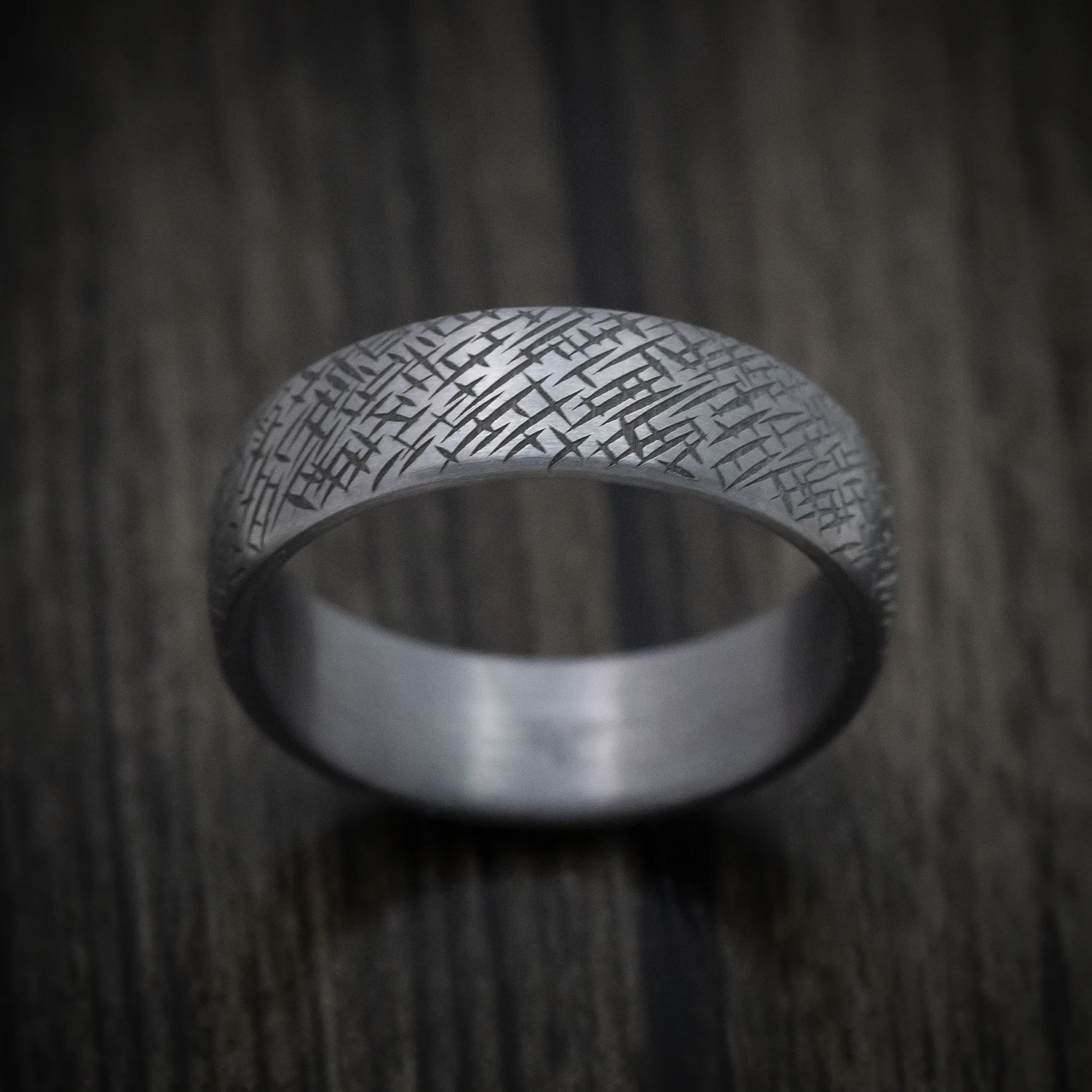 Tantalum Band with Organic Design Pattern Custom Made Men's Ring - Image 2