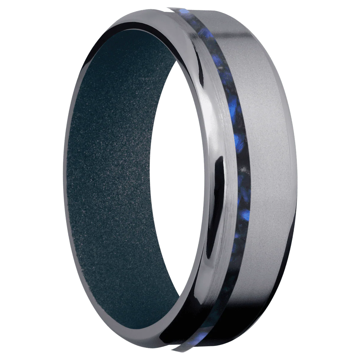 Tantalum + Bead , Satin Finish + Blue Titanium