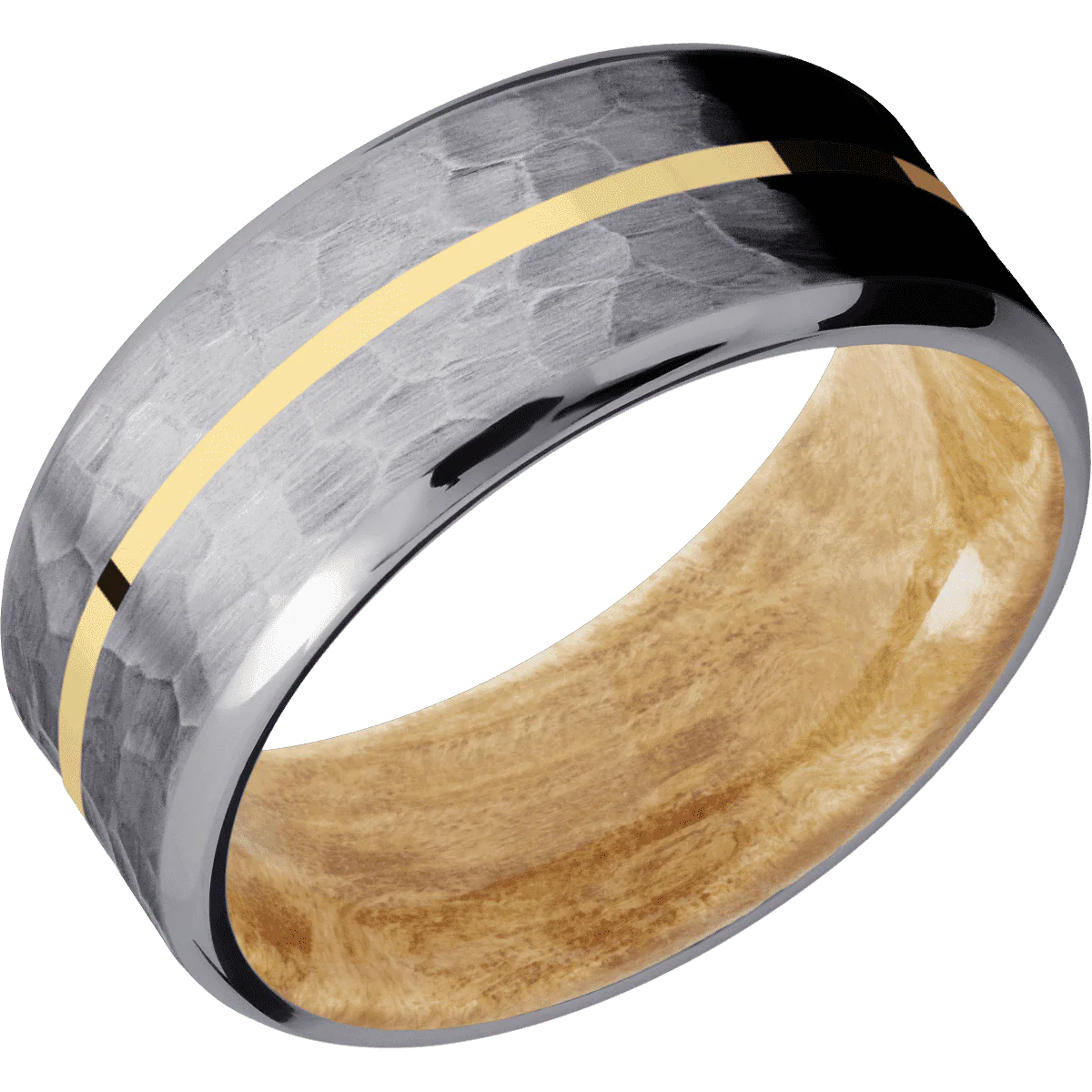 Tantalum + Hammer , Polish Finish + Boxelder Burl - Image 2
