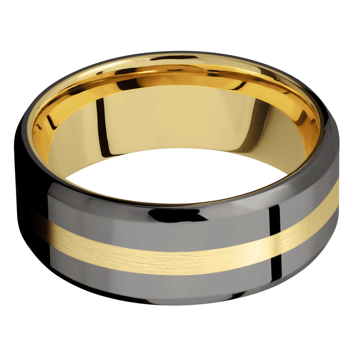 Tantalum Noir + Polish , Polish Finish + 18K Yellow Gold - Image 3