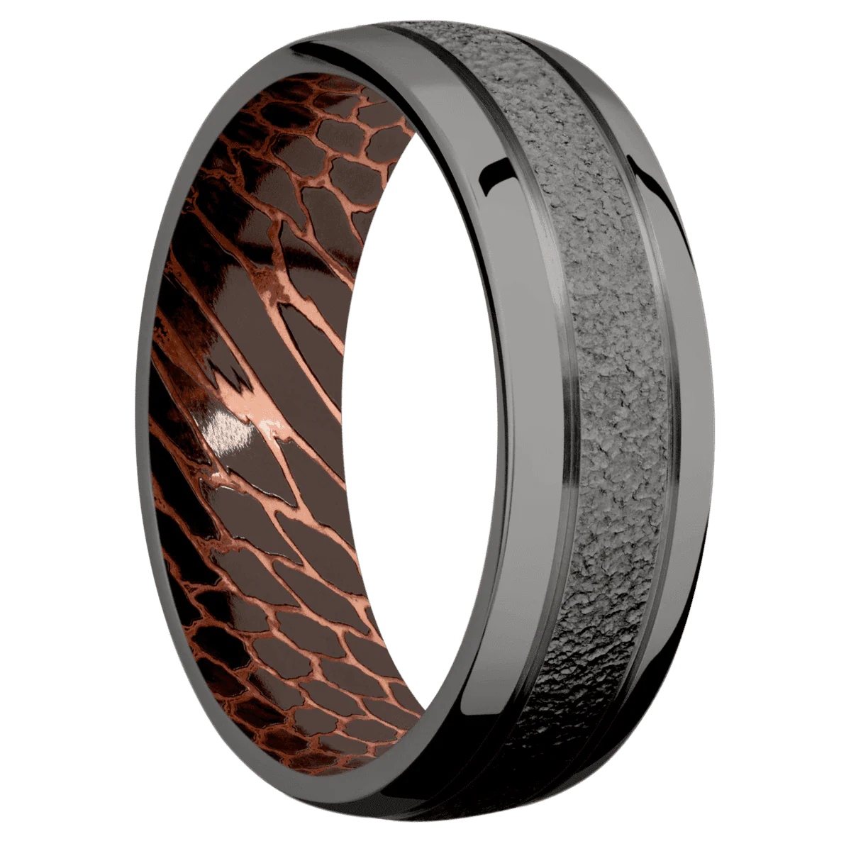 Tantalum Noir + Stipple , Polish Finish + Superconductor Noir