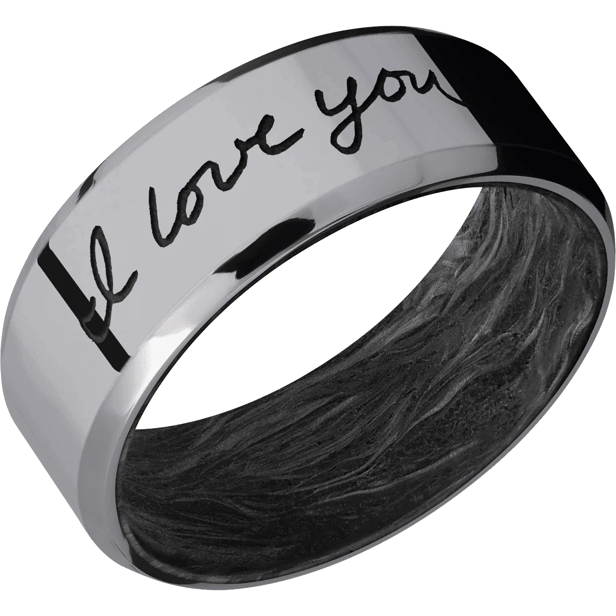 Tantalum + Polish , Polish Finish + Forged Carbon Fiber - Image 2
