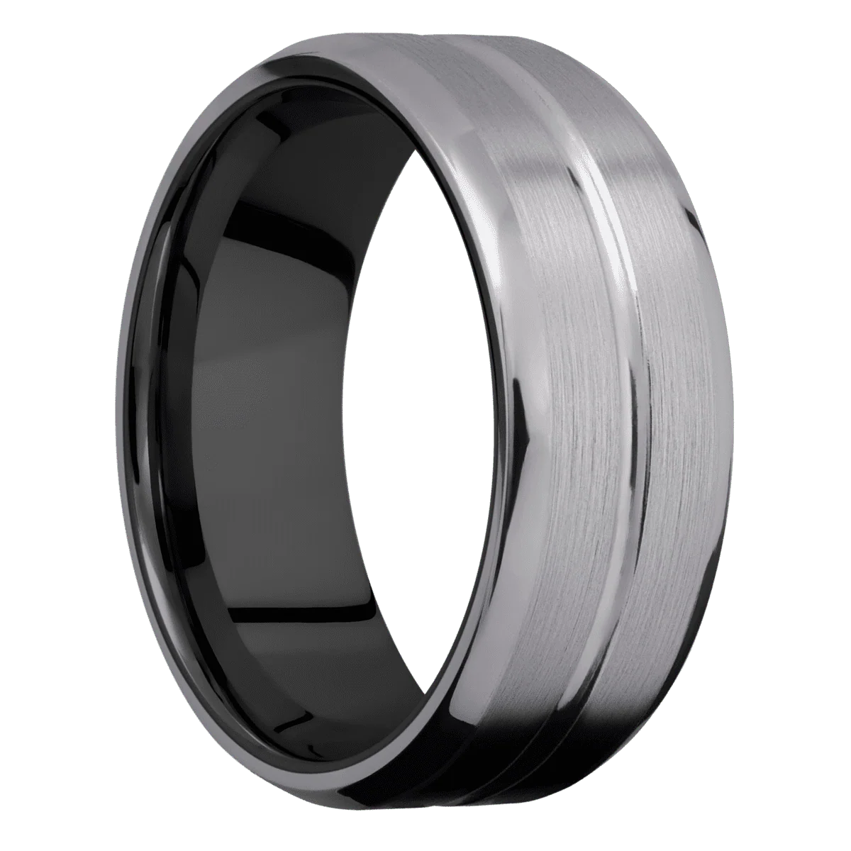 Tantalum + Polish , Satin Finish + Zirconium