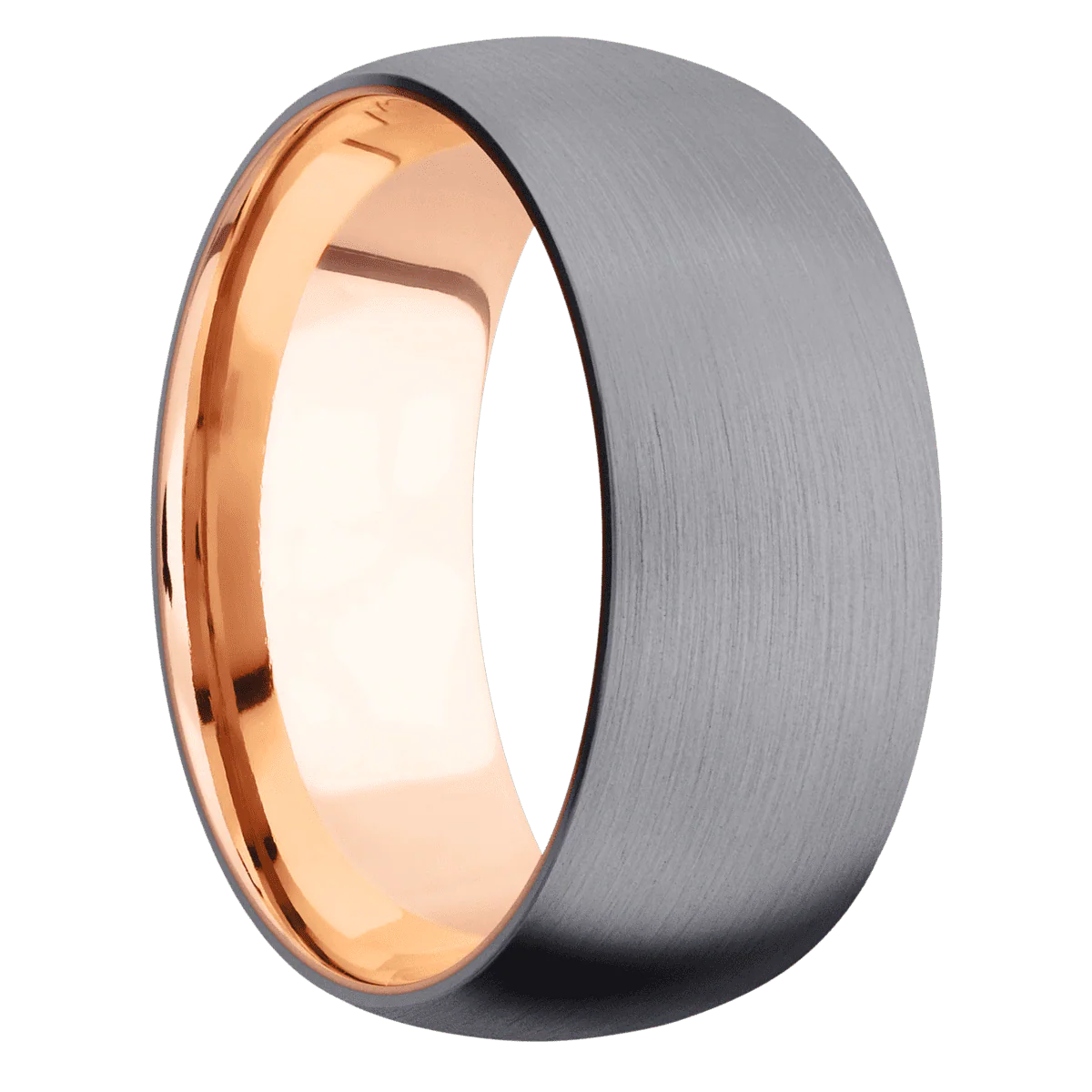 Tantalum + Satin Finish + 14K Rose Gold