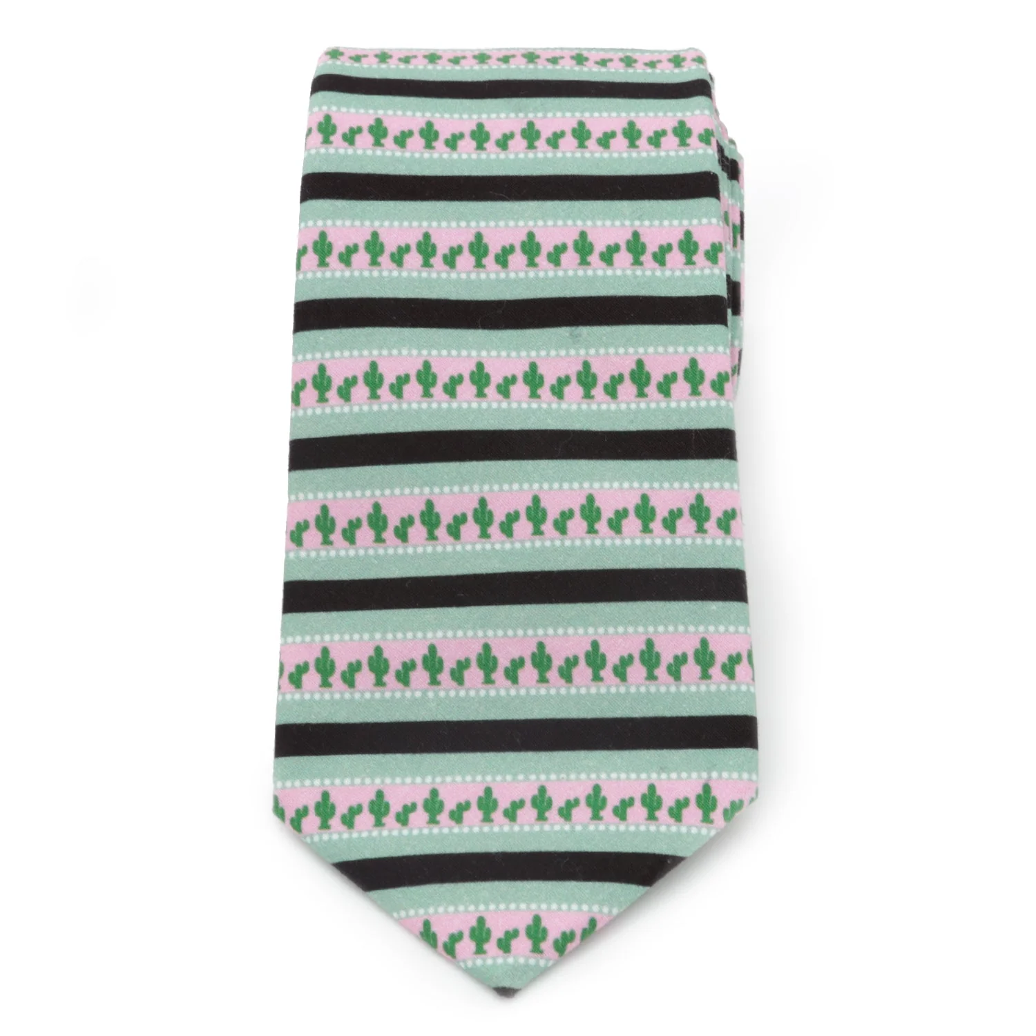 Texas Cactus Stripe Sage Men’s Tie - Image 3
