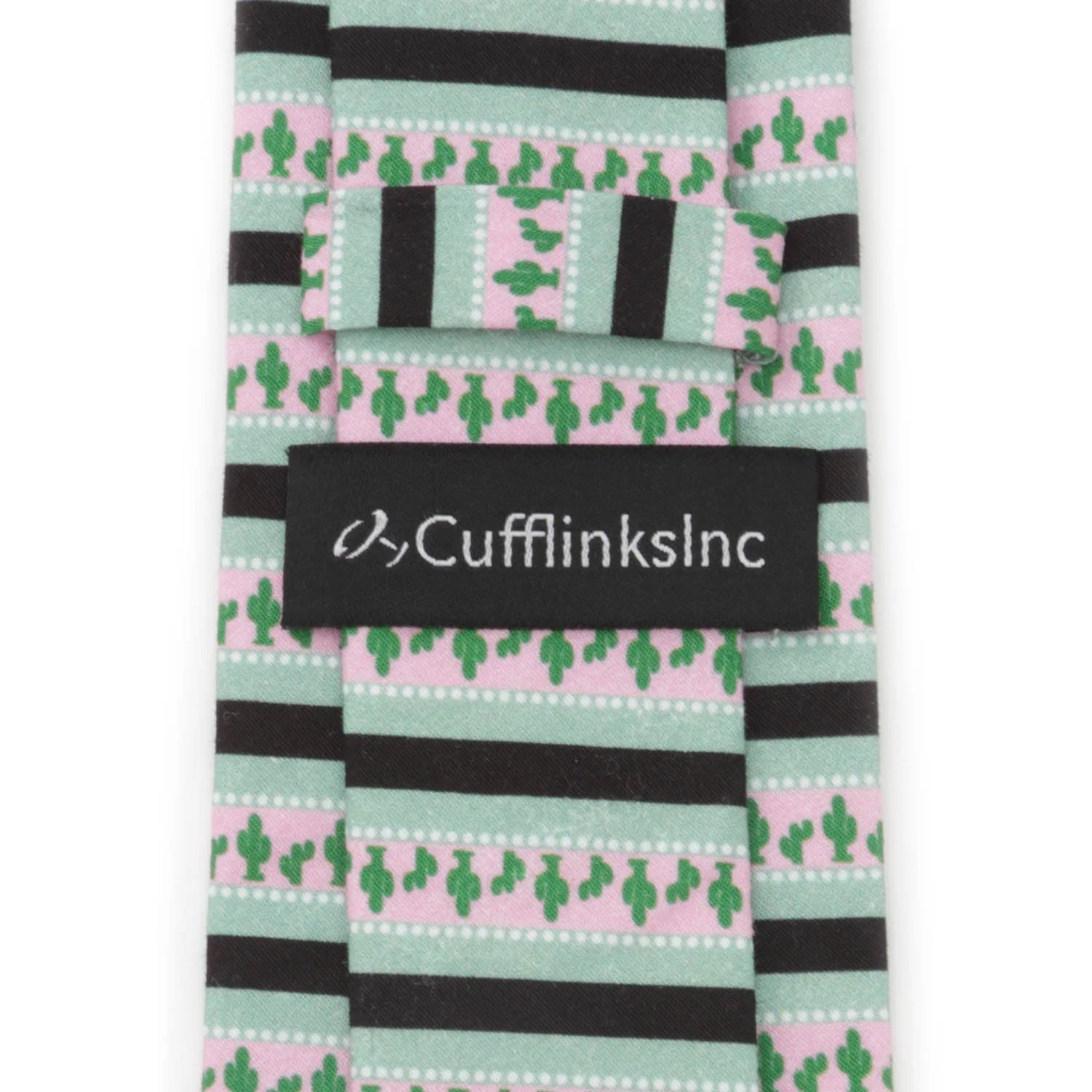 Texas Cactus Stripe Sage Men’s Tie - Image 4