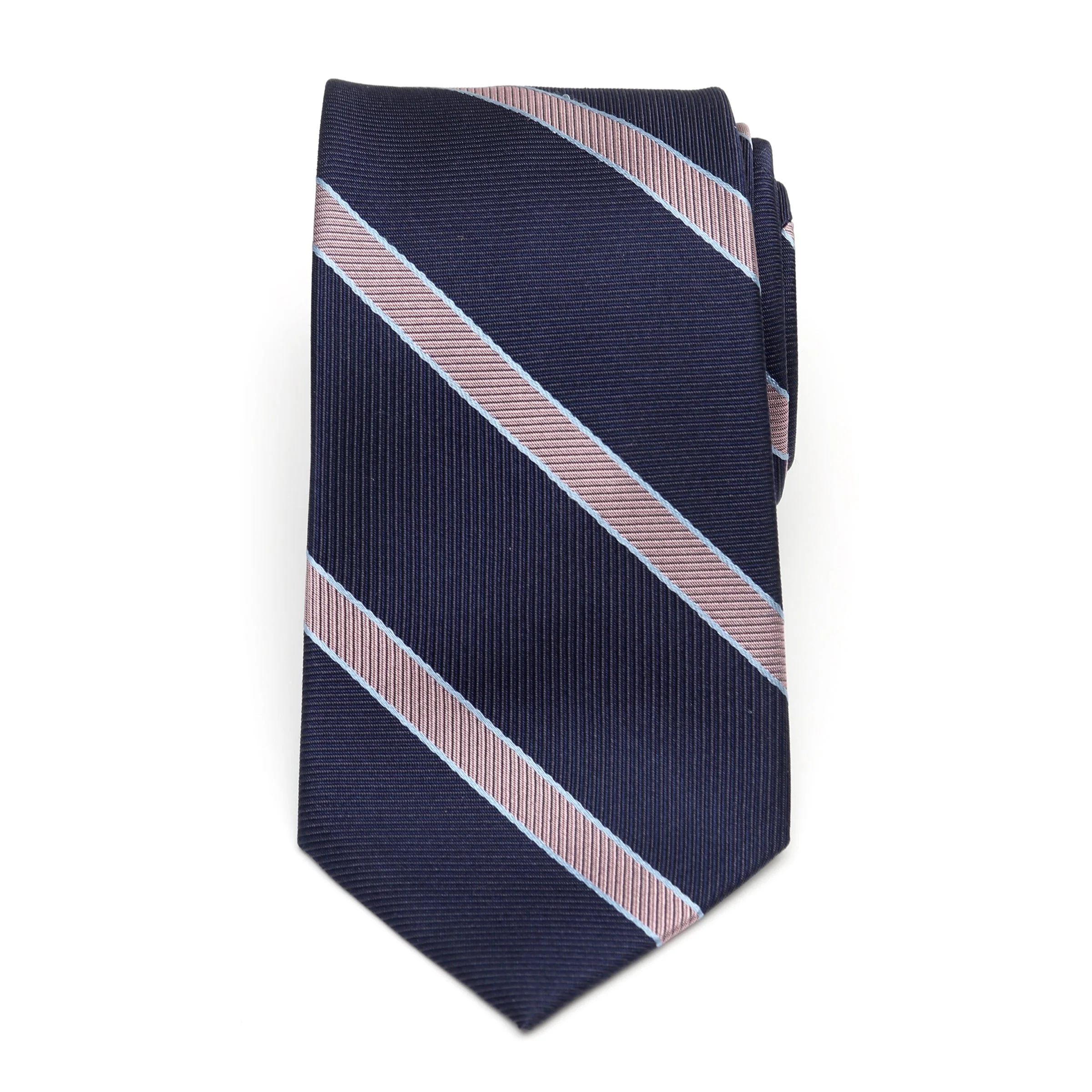 The Travis Tie (Navy Pink Stripe Men's Tie) - Image 3