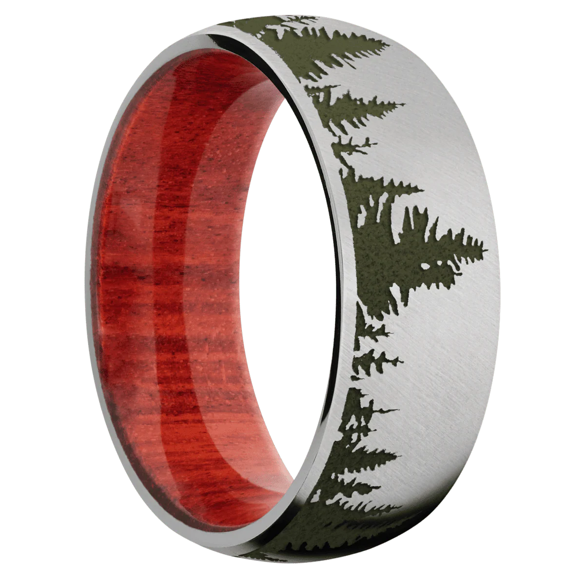 Titanium + Anglesatin Finish + Red Heart