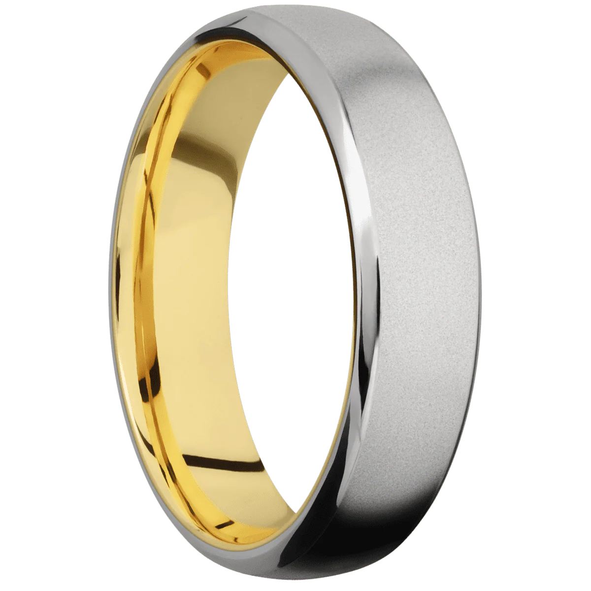 Titanium + Bead , Polish Finish + 14K Yellow Gold