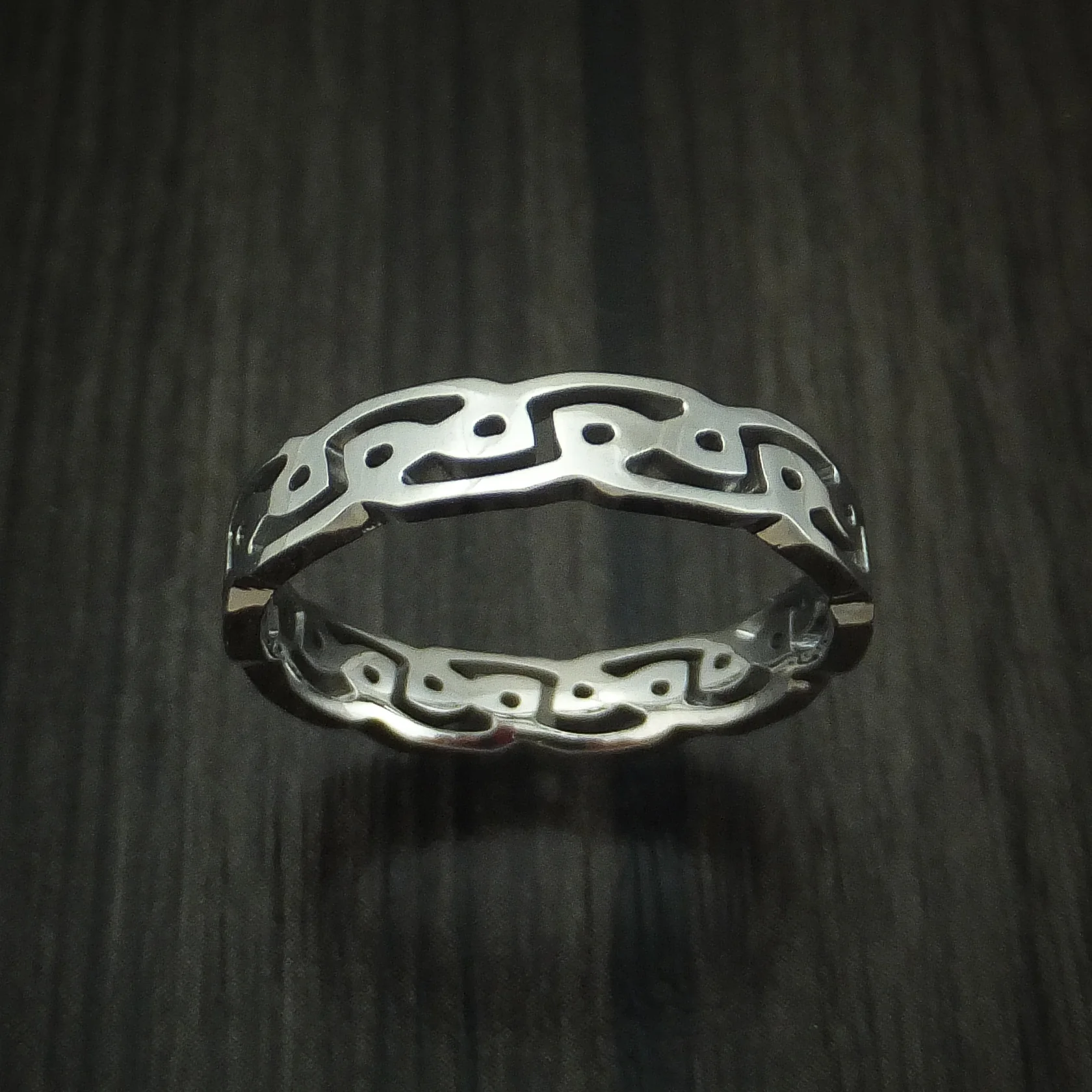 Titanium Celtic Knot Narrow Band Custom Made Ring - Image 2