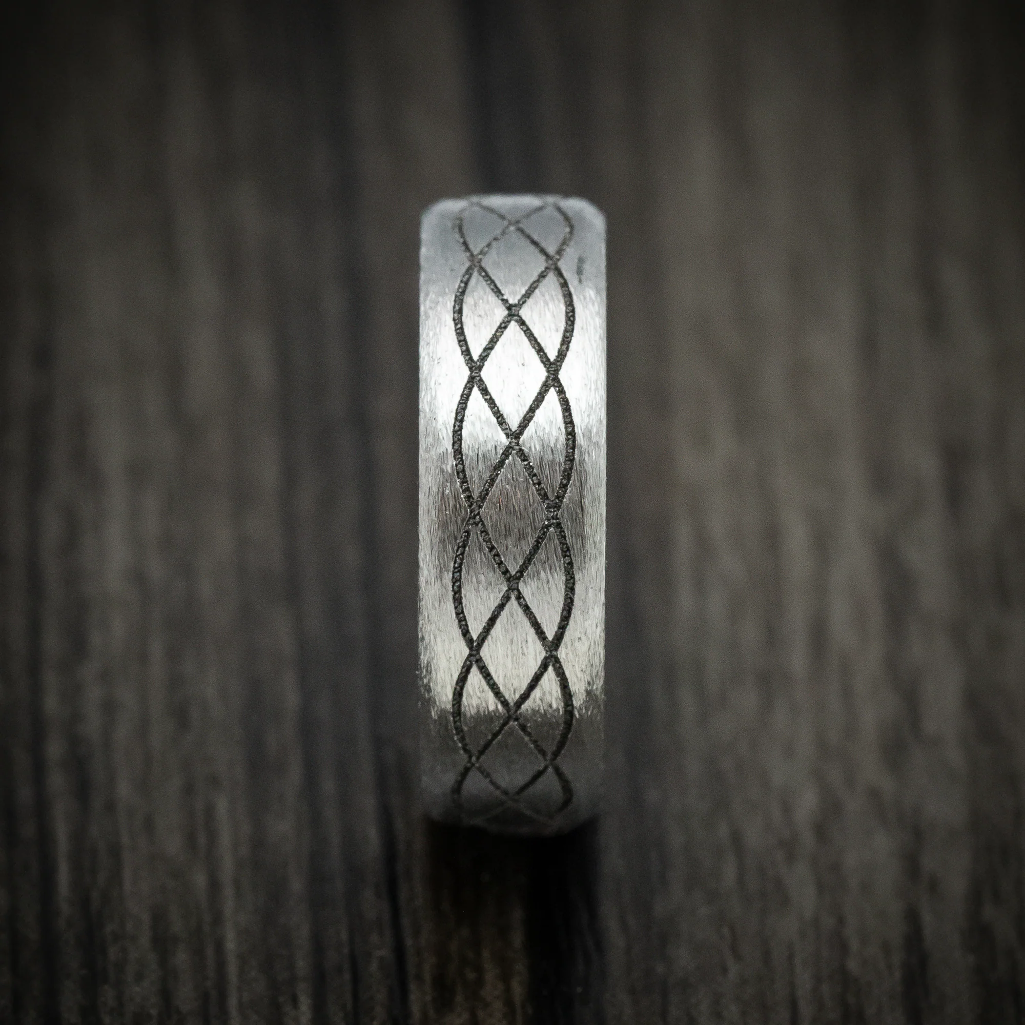 Titanium Celtic Men's Ring with Forged Carbon Fiber Sleeve - Image 3
