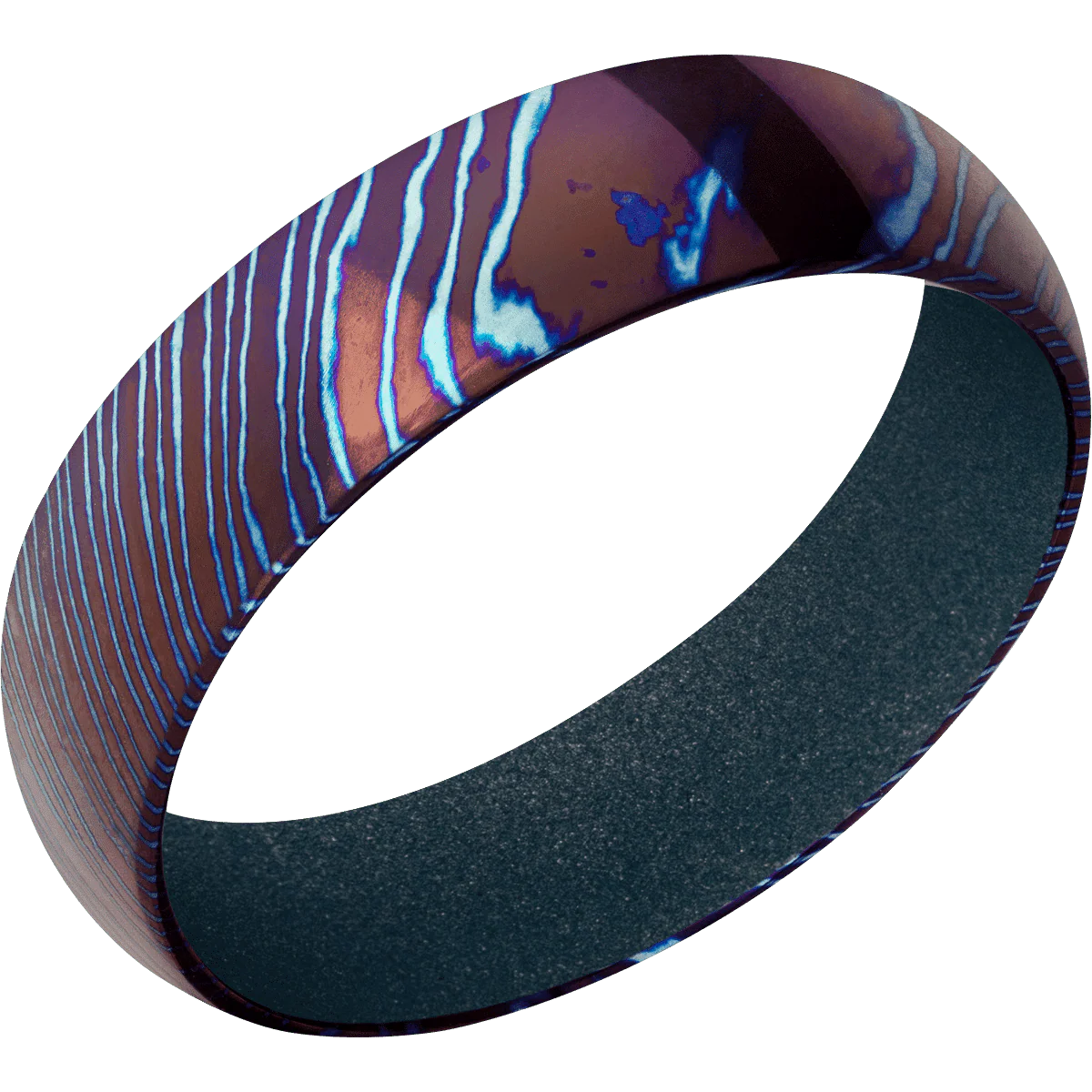 Titanium Damascus + Polish Finish + Blue Titanium - Image 2