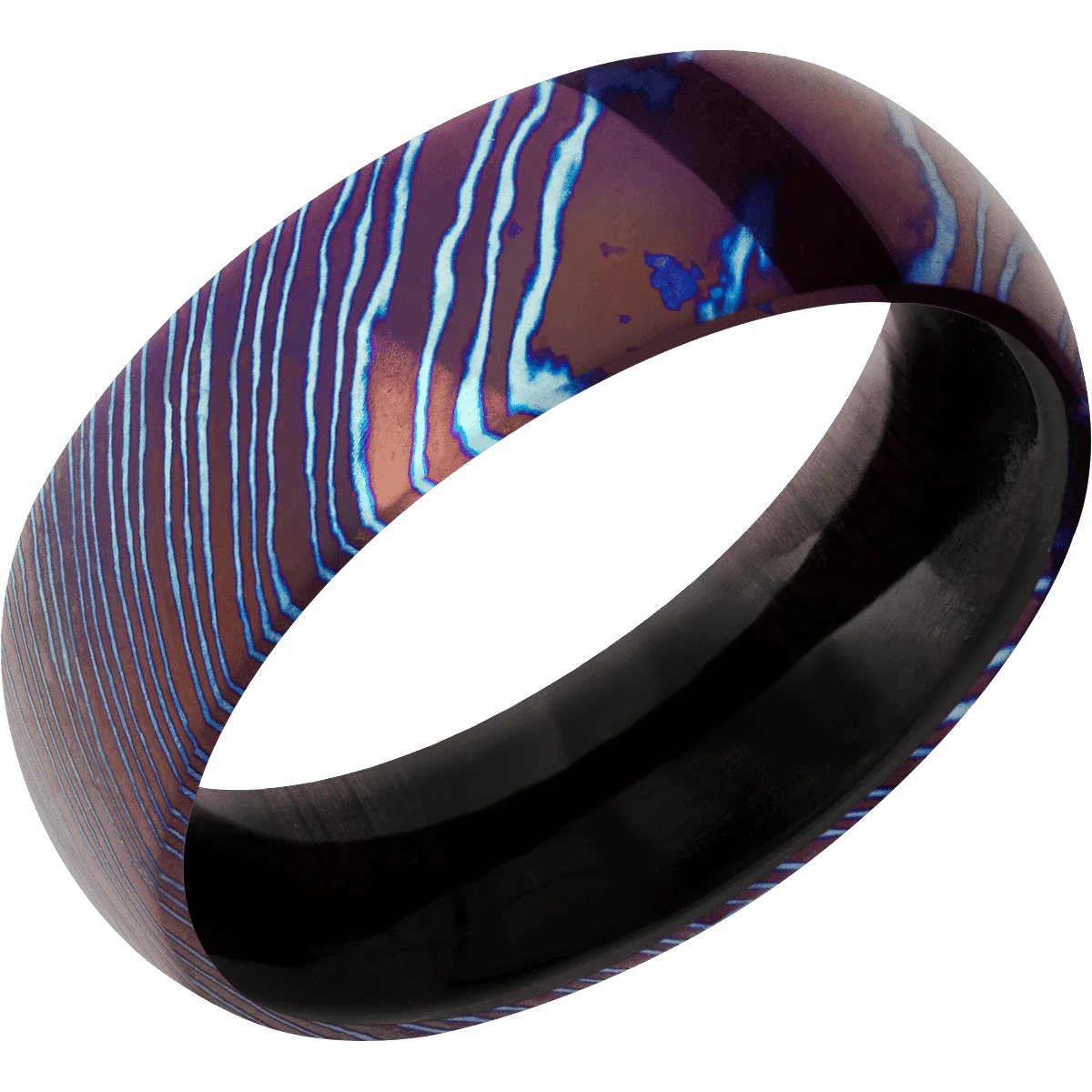 Titanium Damascus + Polish Finish + Ebony - Image 2